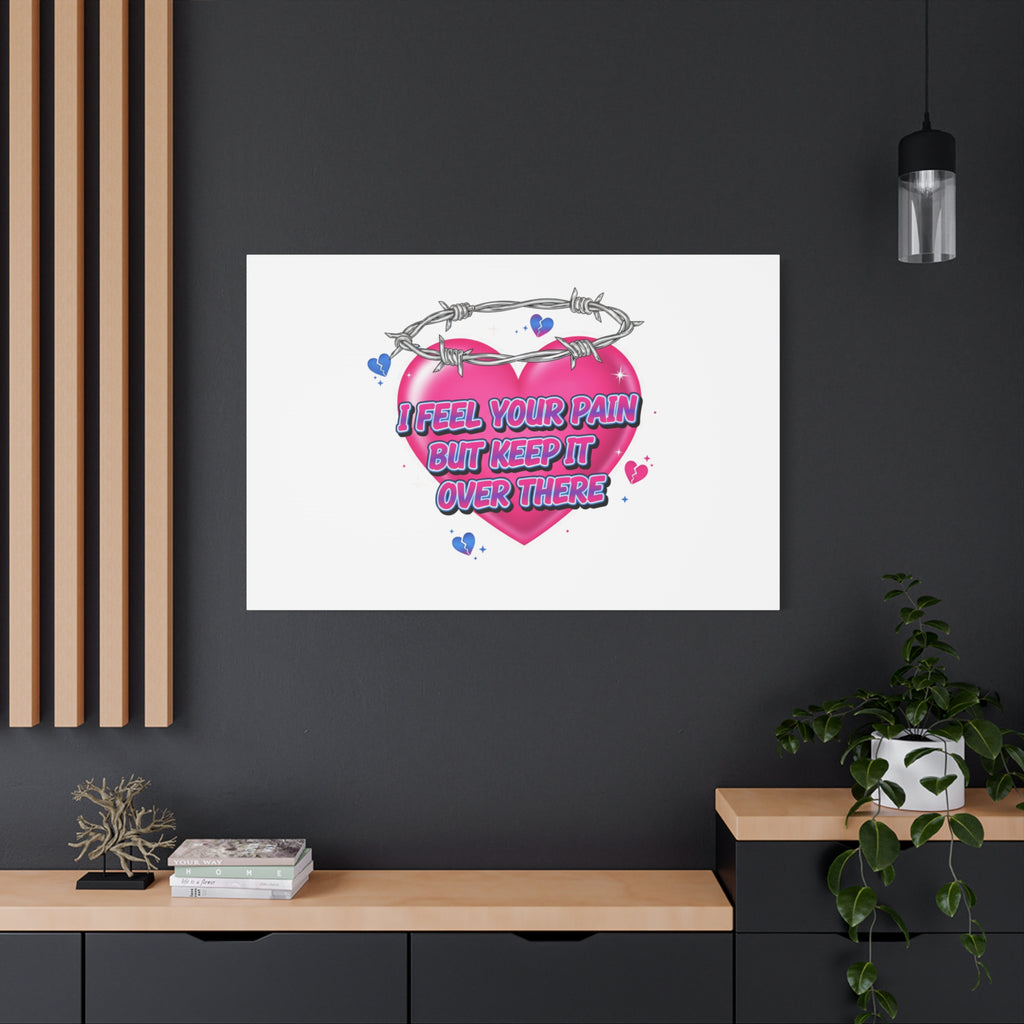 Snarky Neon Heart Airbrush Canvas | Softcore Hater, Y2K nostalgia