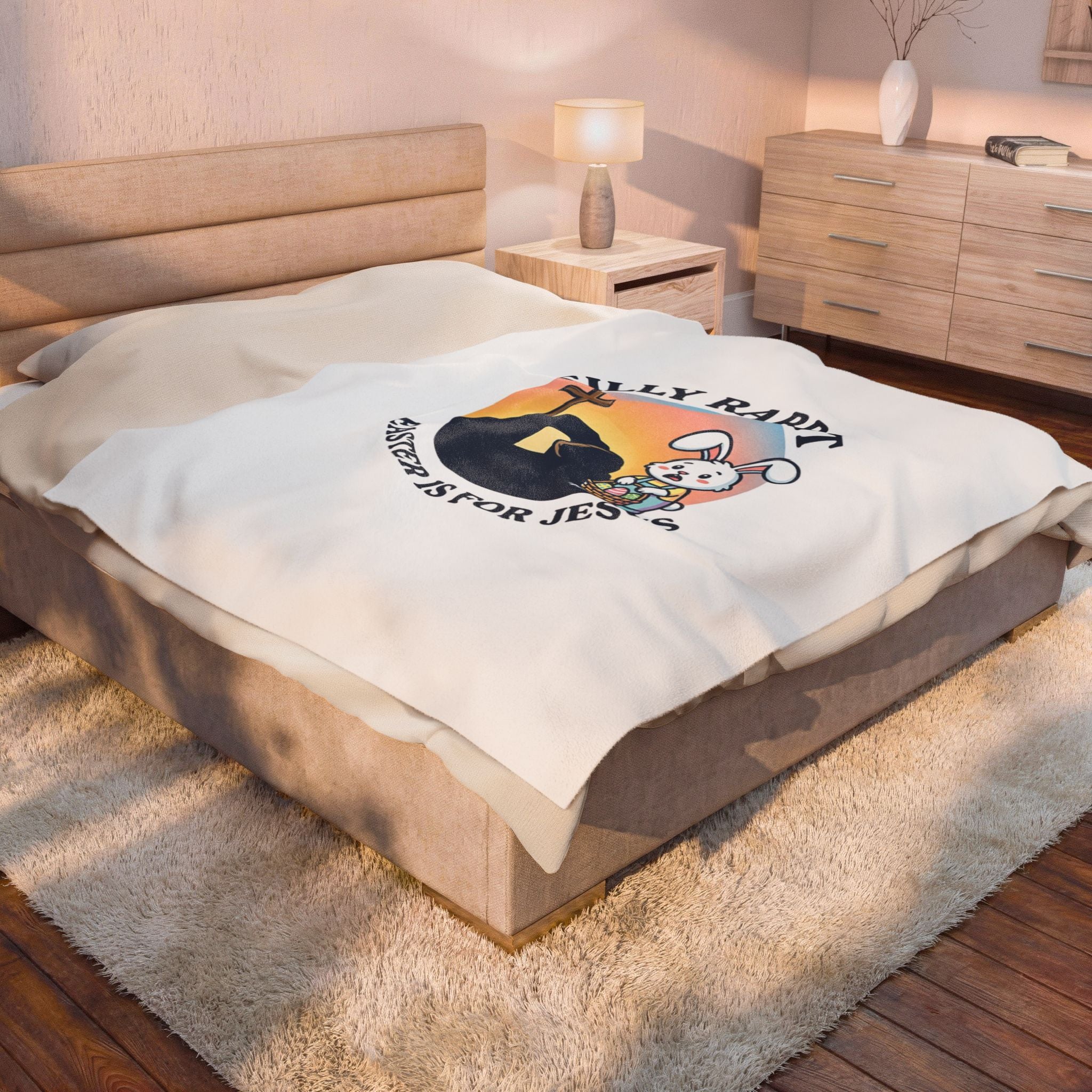 Silly Rabbit Easter Blanket | He Is Risen, Christian Easter Decor