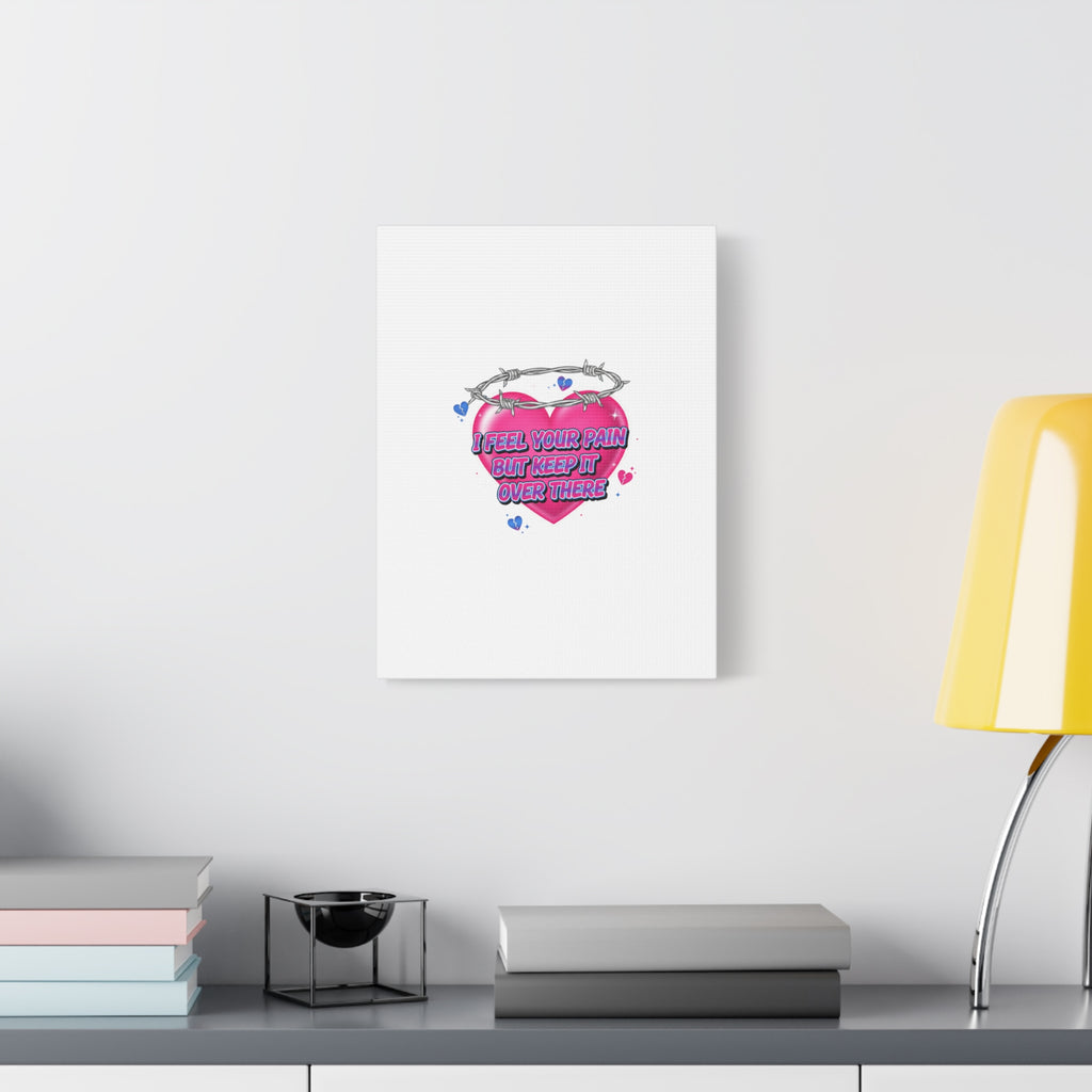 Snarky Neon Heart Airbrush Canvas | Softcore Hater, Y2K nostalgia