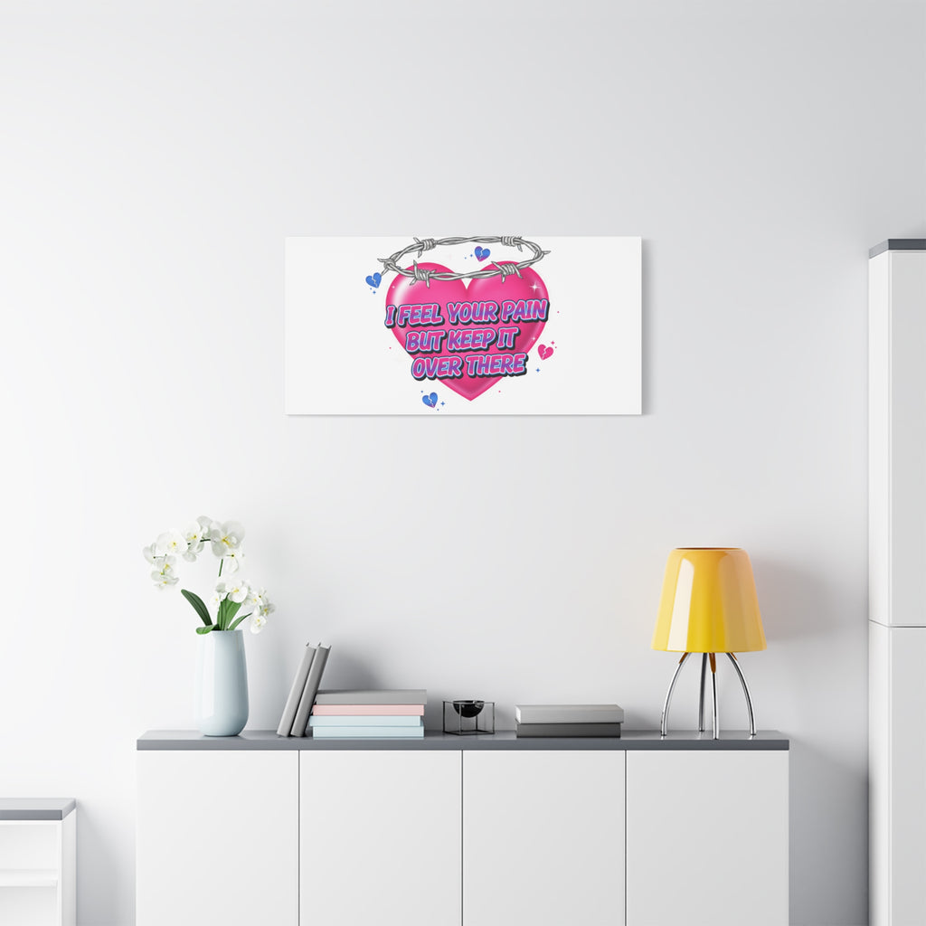 Snarky Neon Heart Airbrush Canvas | Softcore Hater, Y2K nostalgia