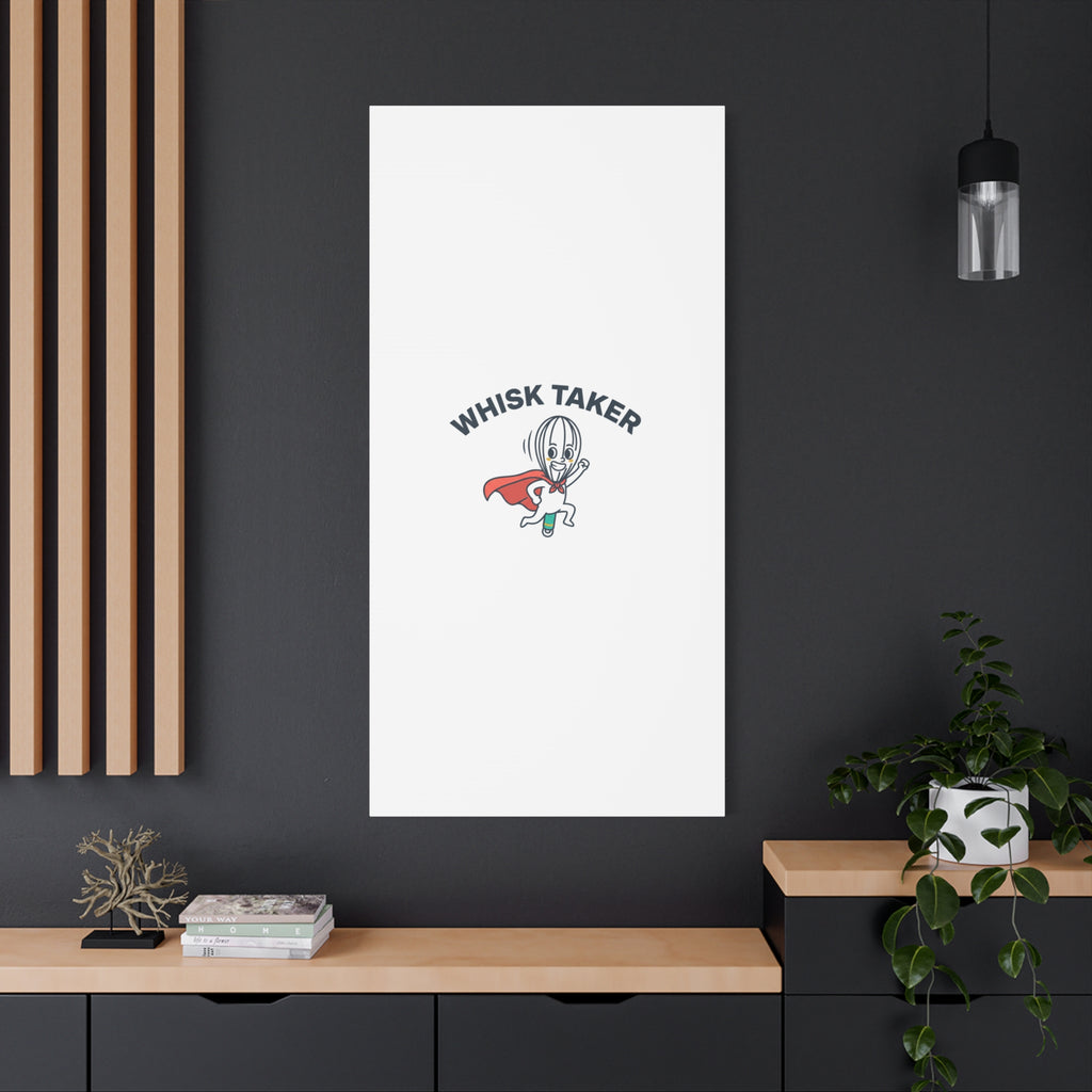 Whisk Taker Canvas, Stretched | Kitchen Pun Minimalism, cooking humor