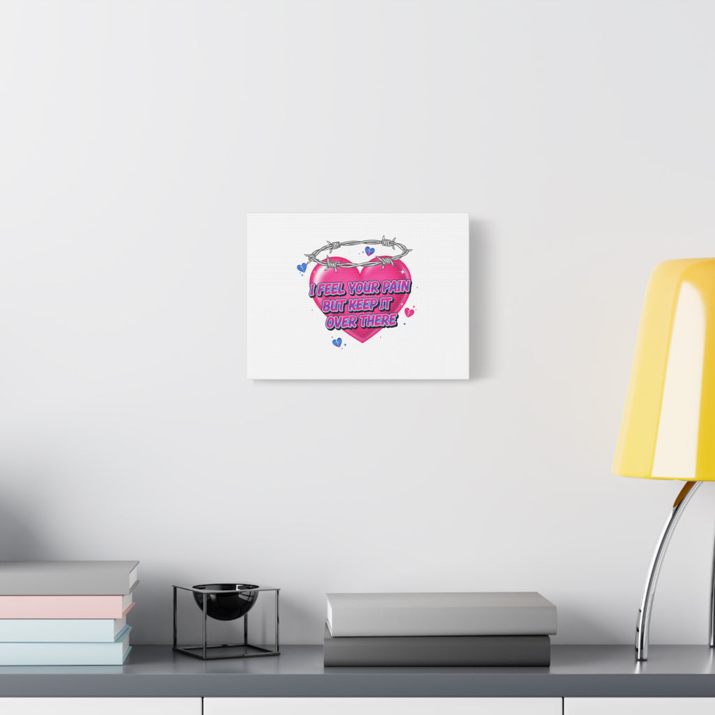 Snarky Neon Heart Airbrush Canvas | Softcore Hater, Y2K nostalgia