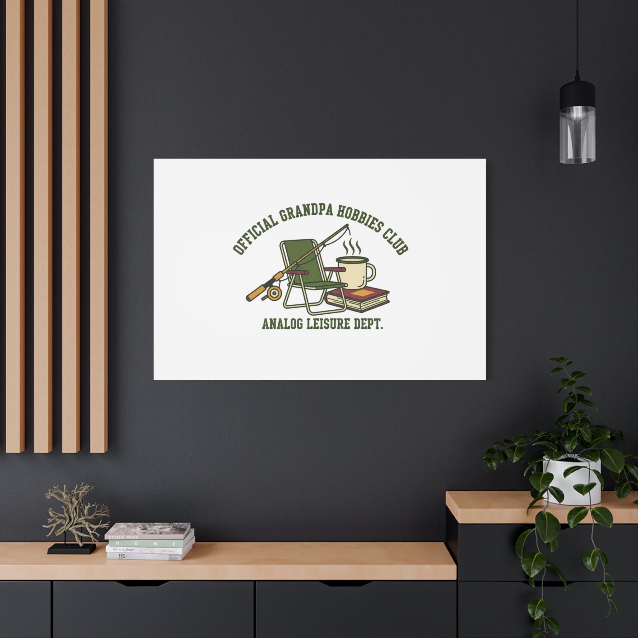 Analog Leisure Dept. Fishing Graphic Canvas | Grandpa Core, Retro Wildlife