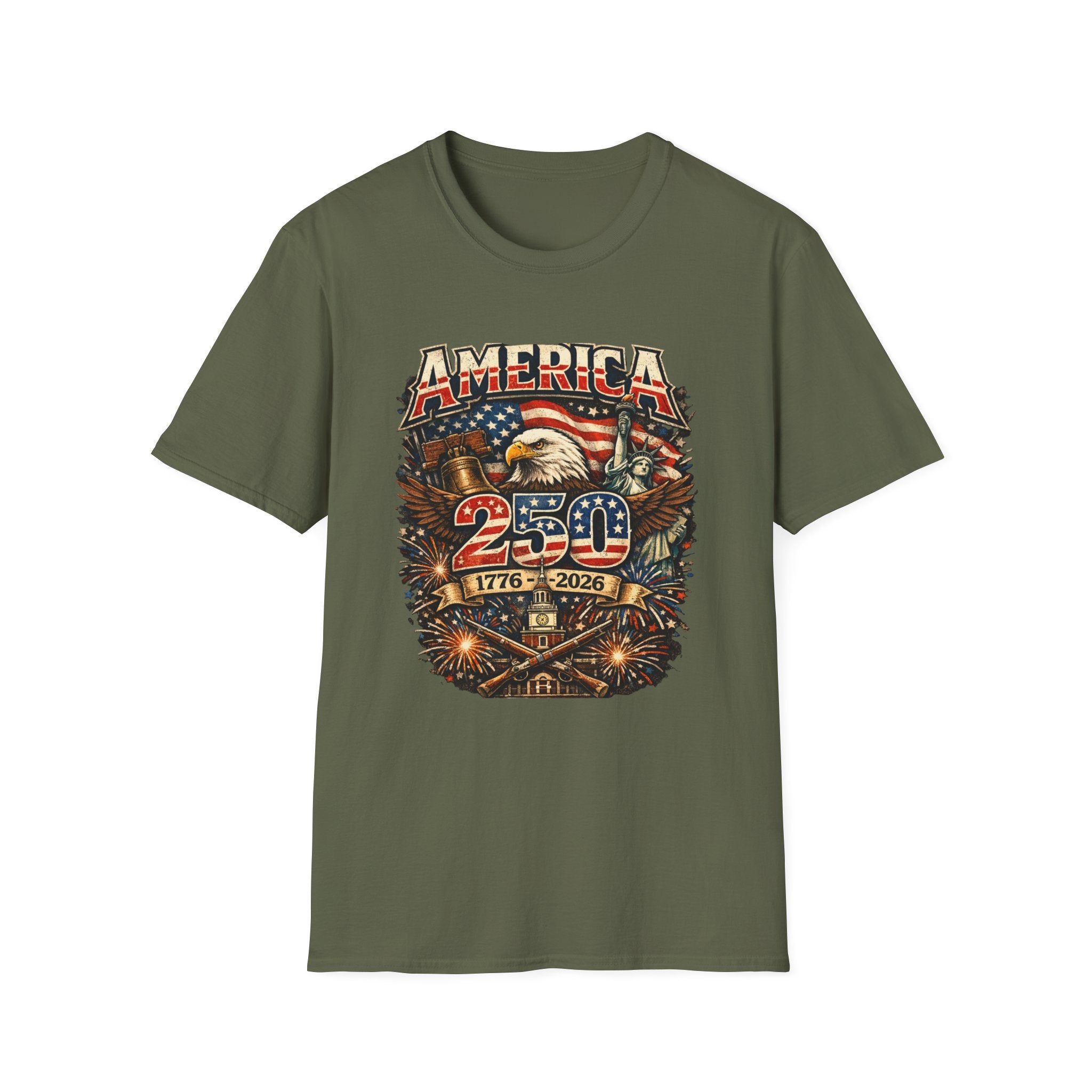 America 250 Eagle Flag T-Shirt — 1776–2026 Patriotic Anniversary Tee