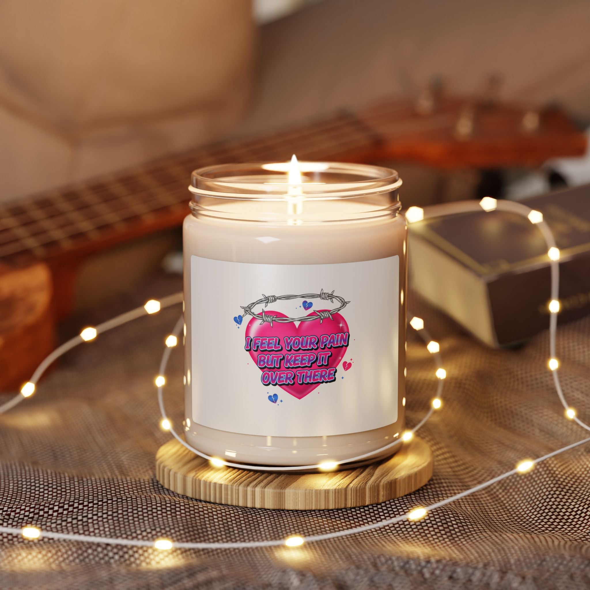 Snarky Neon Heart Candle | Soy Candle, Airbrush Y2K Cherub Style