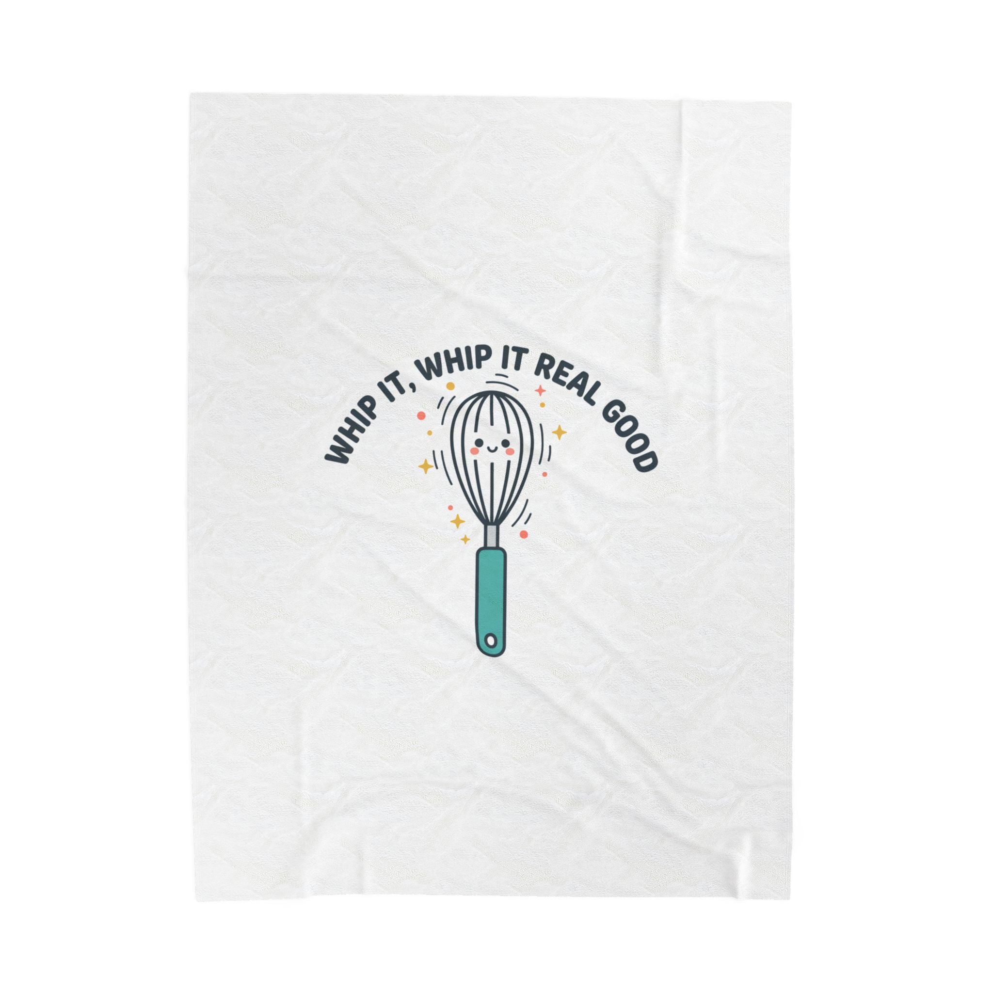Whip It Whisk Kitchen Pun Velveteen Plush Blanket | kitchen pun towel, cooking humor