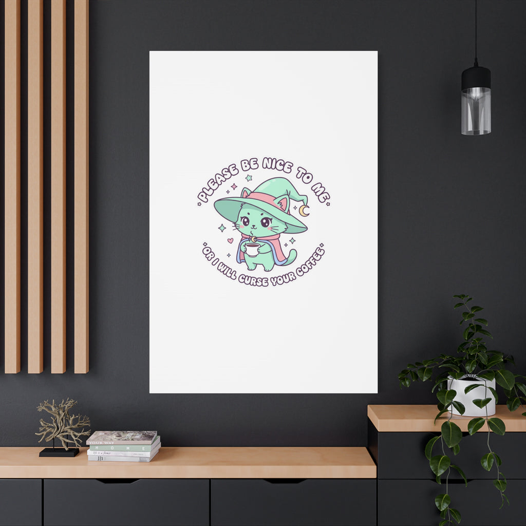 Please Be Nice To Me Canvas | Soft Threat kawaii menacing art