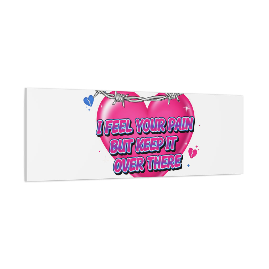 Snarky Neon Heart Airbrush Canvas | Softcore Hater, Y2K nostalgia