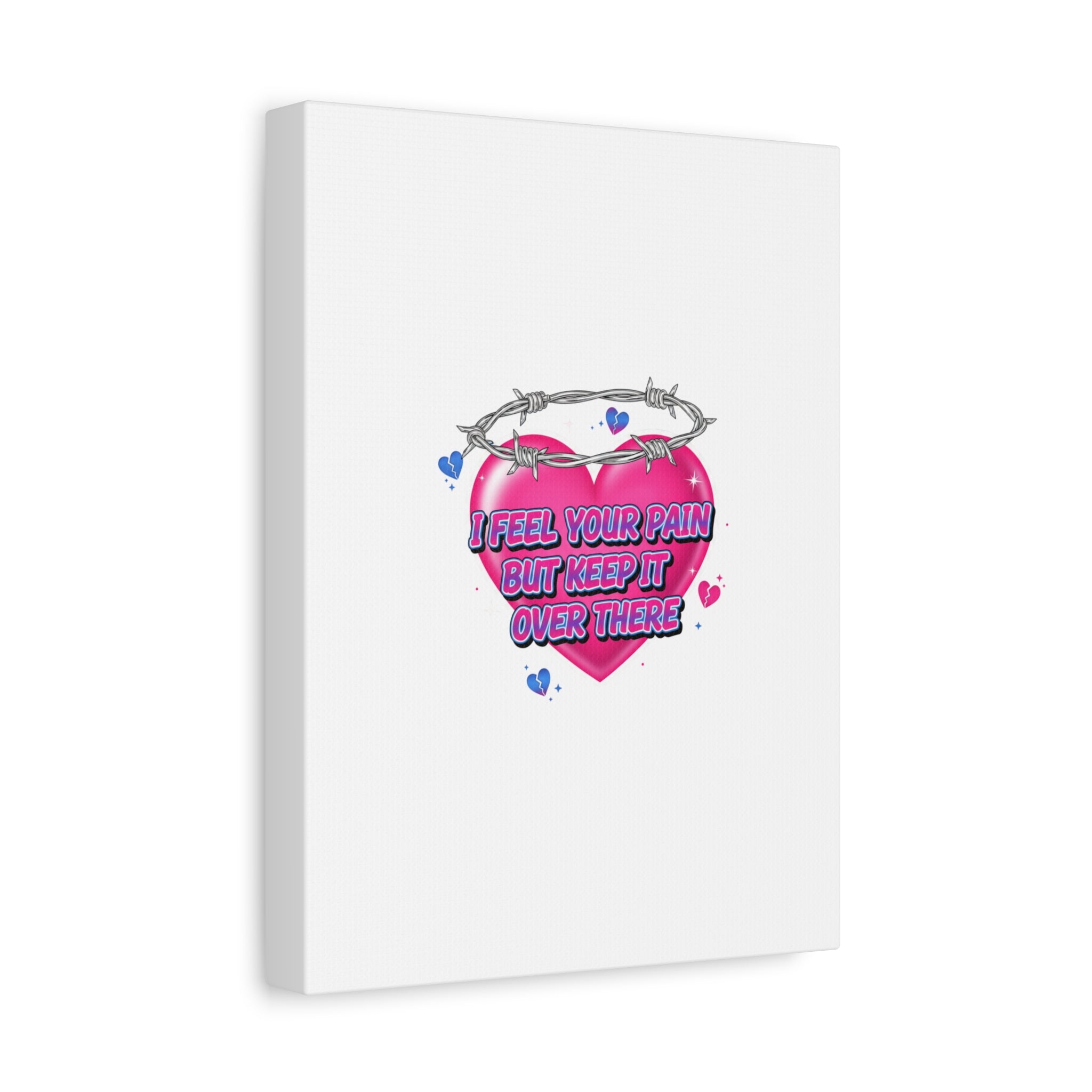 Snarky Neon Heart Airbrush Canvas | Softcore Hater, Y2K nostalgia