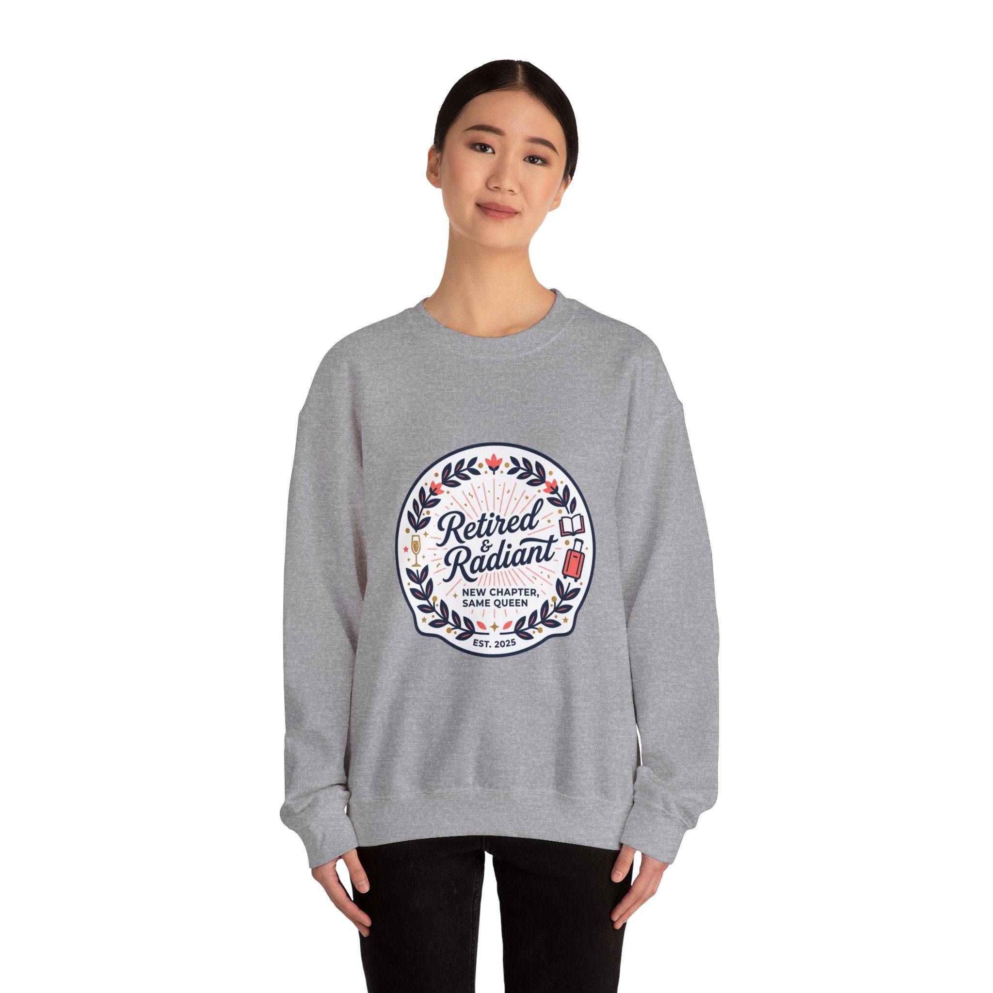 Retired & Radiant Crewneck Sweatshirt, retirement gifts for women | personalized retired 2026