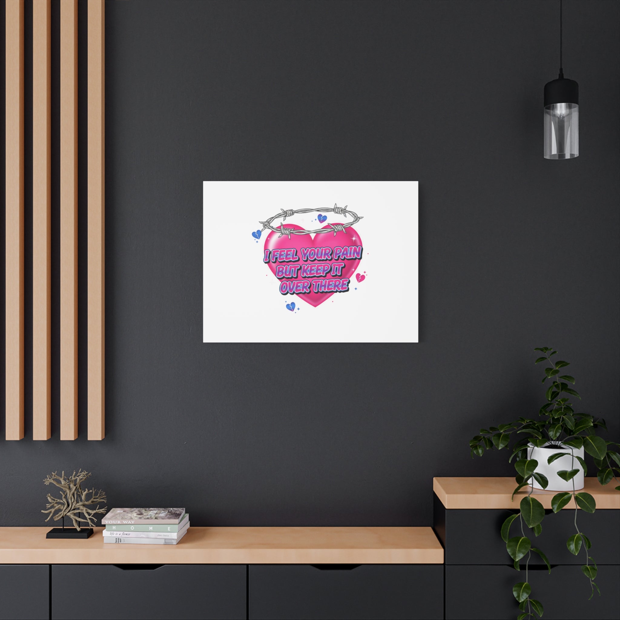 Snarky Neon Heart Airbrush Canvas | Softcore Hater, Y2K nostalgia