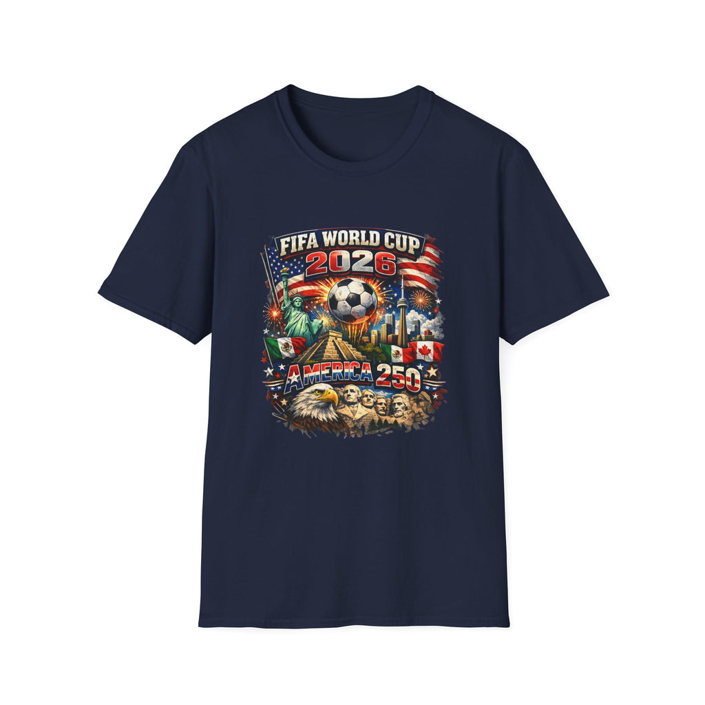 FIFA World Cup 2026 Soccer T-Shirt — USA Flag & Stadium Graphic