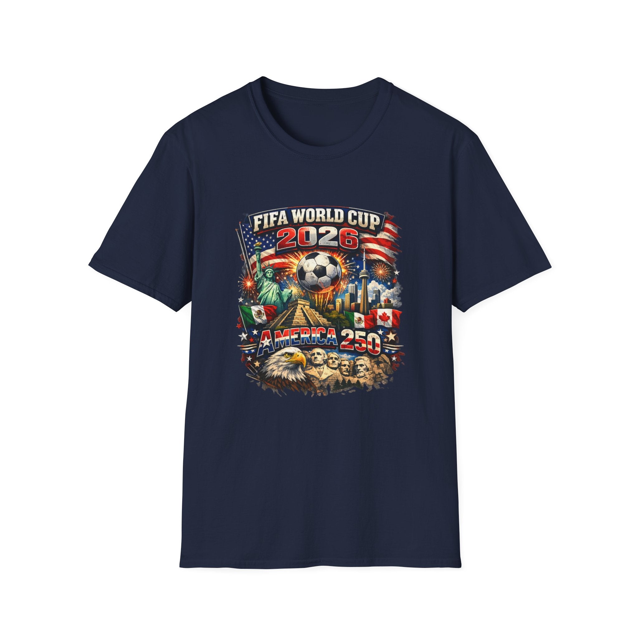 FIFA World Cup 2026 Soccer T-Shirt — USA Flag & Stadium Graphic