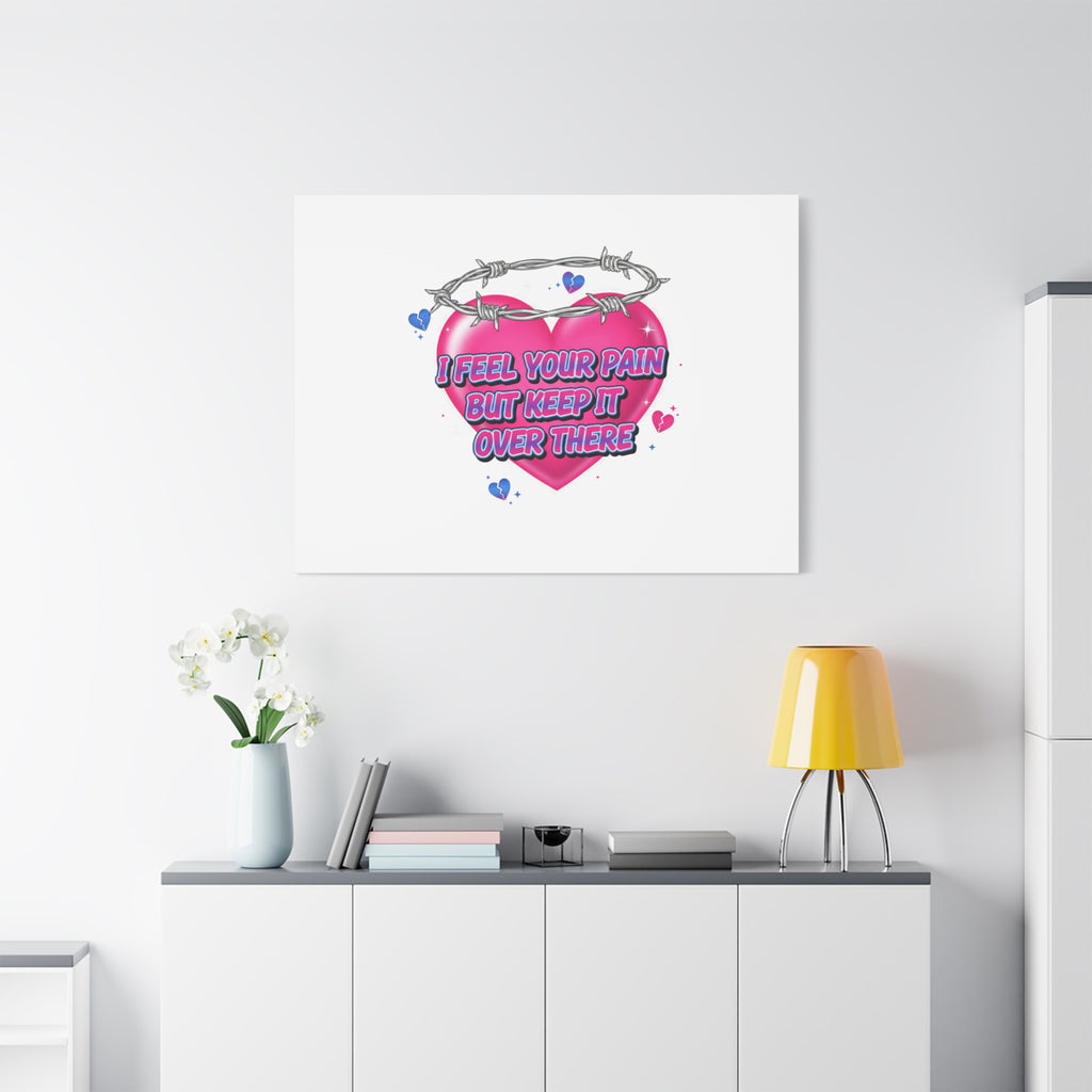 Snarky Neon Heart Airbrush Canvas | Softcore Hater, Y2K nostalgia