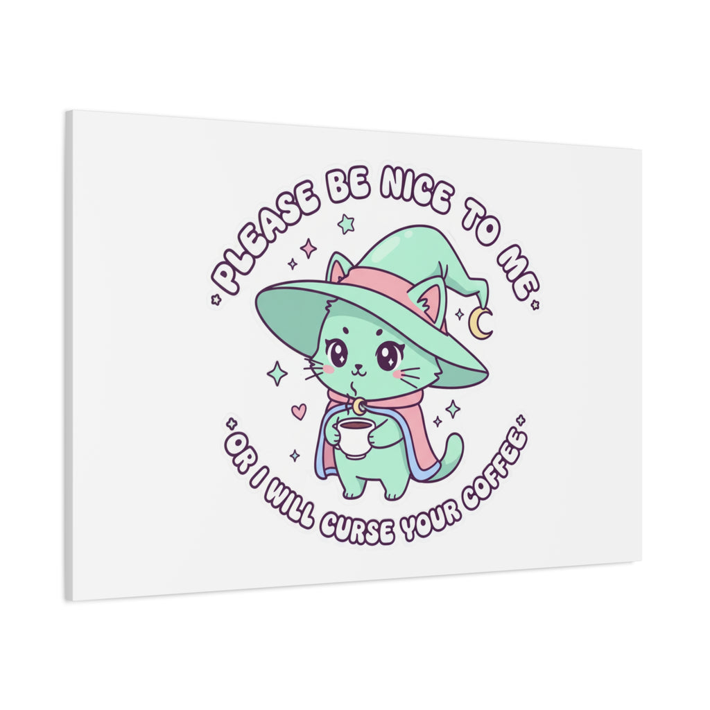 Please Be Nice To Me Canvas | Soft Threat kawaii menacing art