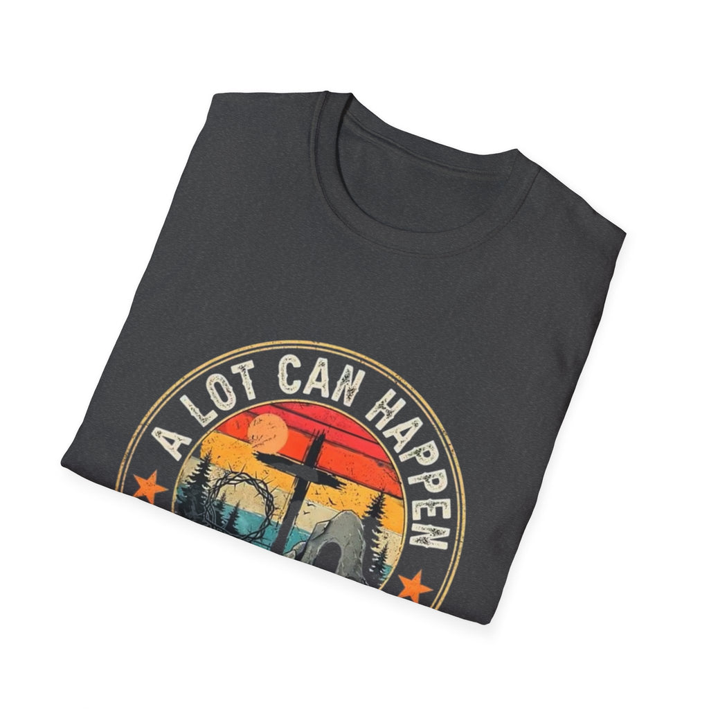 Christian T-Shirt — "A Lot Can Happen In Three Days" Vintage Resurrection Tee