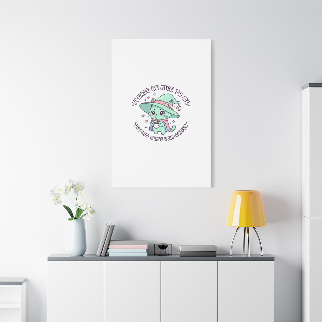 Please Be Nice To Me Canvas | Soft Threat kawaii menacing art