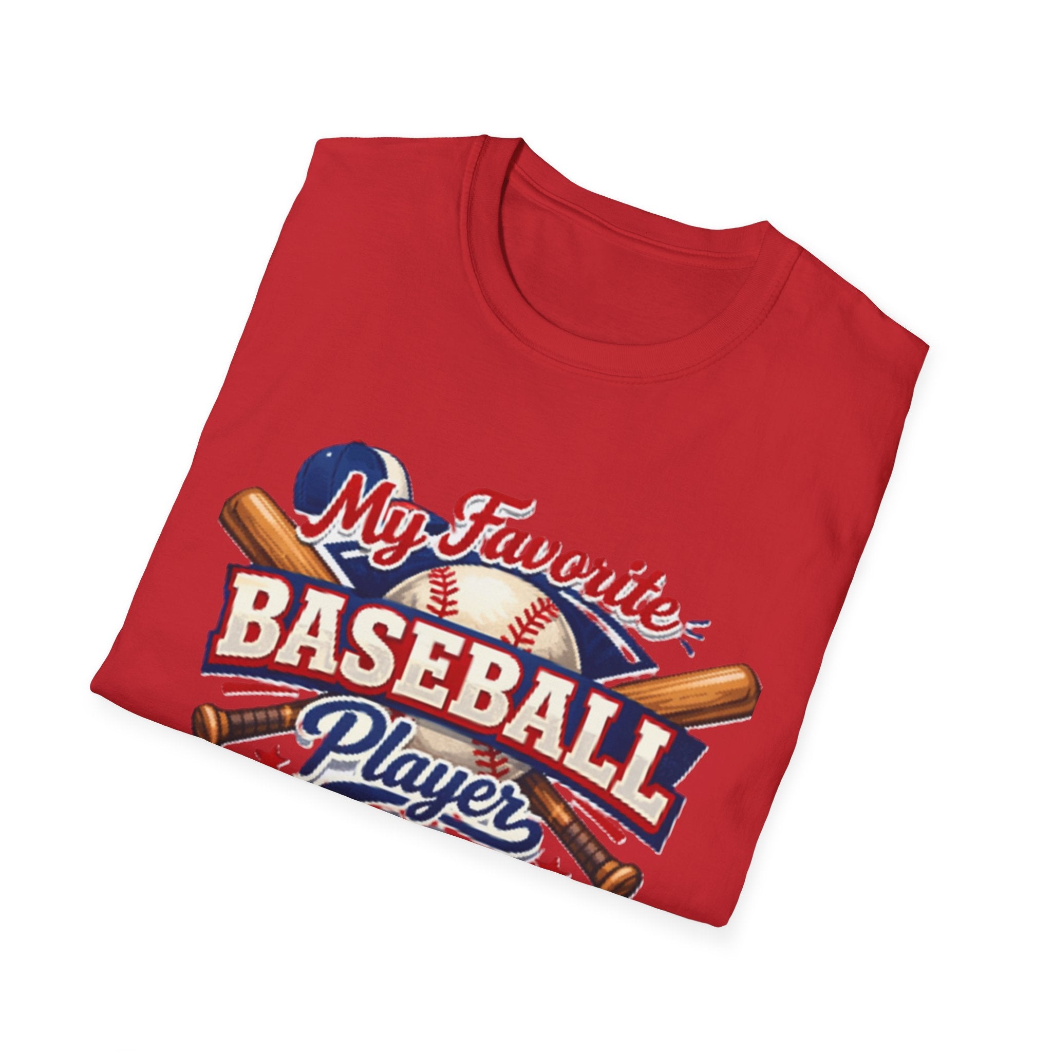 Baseball Mama T-Shirt — “My Favorite Baseball Player Calls Me Mama” Graphic Shirt