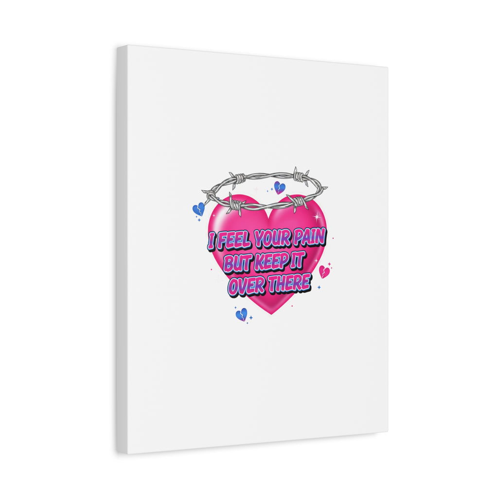 Snarky Neon Heart Airbrush Canvas | Softcore Hater, Y2K nostalgia