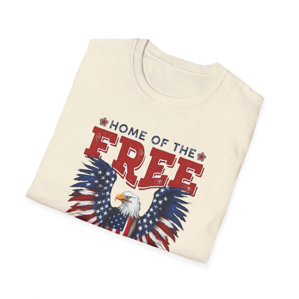Patriotic Eagle T-Shirt — "Home of the Free Because of the Brave"