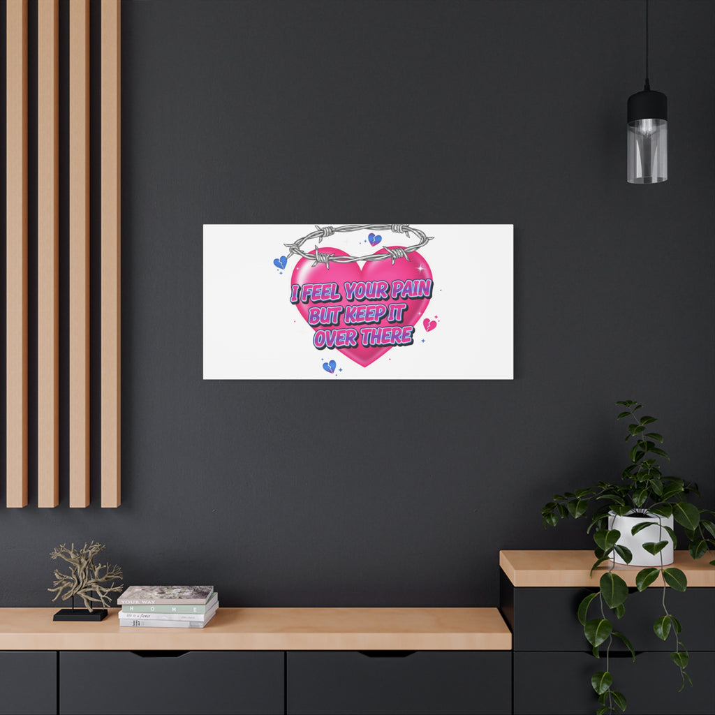 Snarky Neon Heart Airbrush Canvas | Softcore Hater, Y2K nostalgia