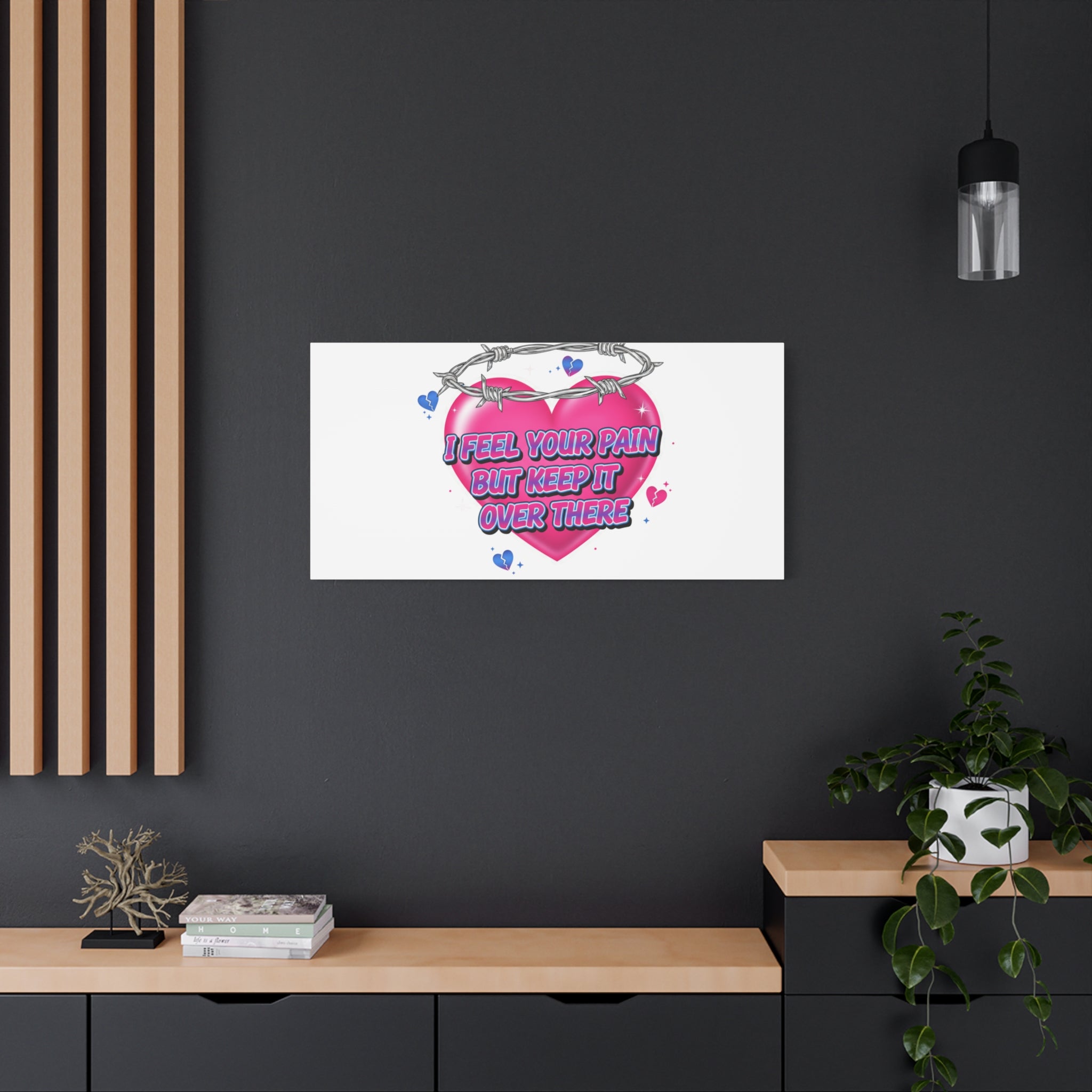 Snarky Neon Heart Airbrush Canvas | Softcore Hater, Y2K nostalgia