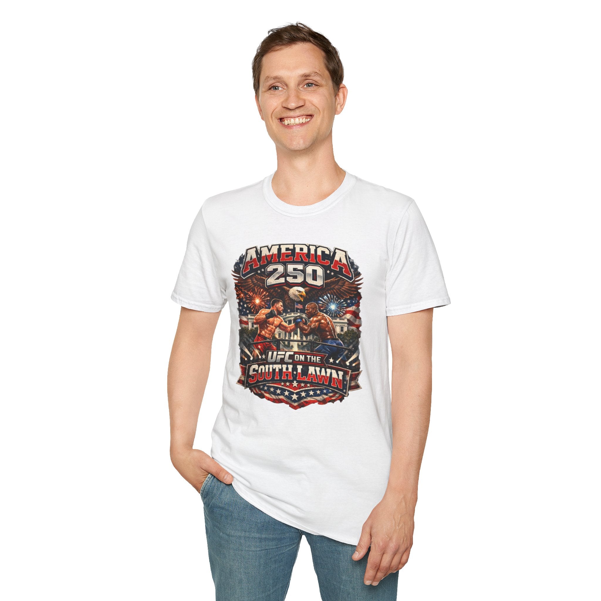 T-Shirt — America 250 Patriotic UFC Fireworks Design