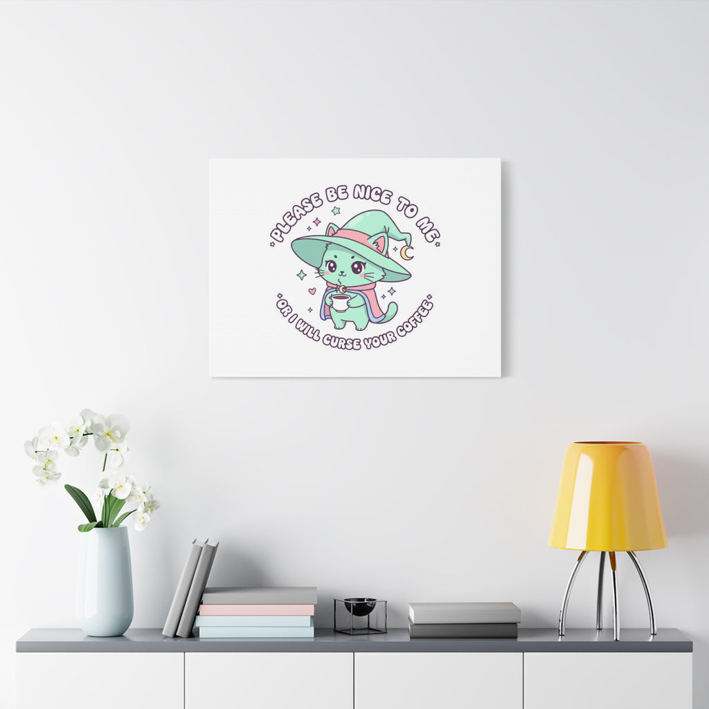 Please Be Nice To Me Canvas | Soft Threat kawaii menacing art