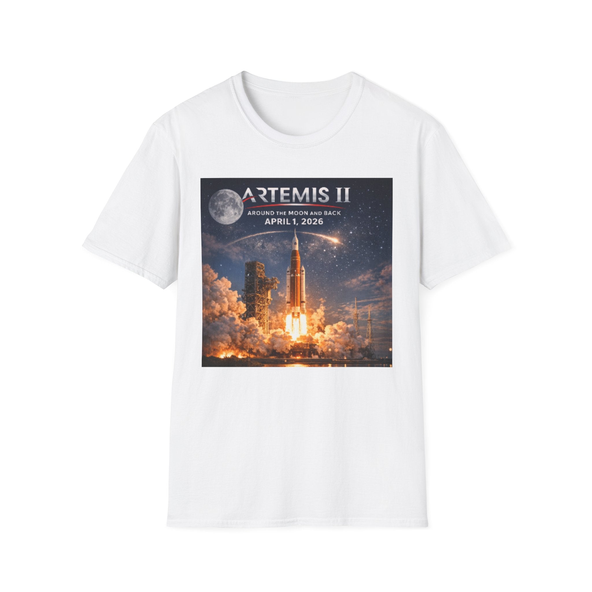 Artemis II Moon Mission T-Shirt — April 1, 2026 Rocket Launch Tee