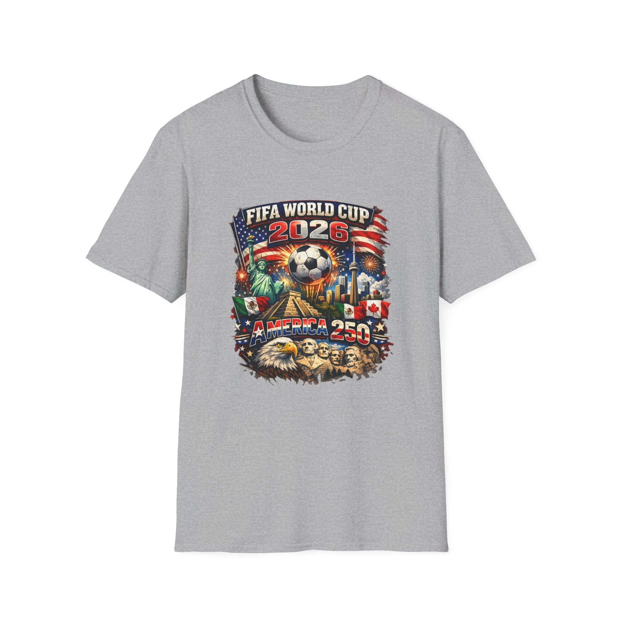 FIFA World Cup 2026 Soccer T-Shirt — USA Flag & Stadium Graphic