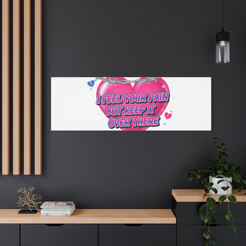 Snarky Neon Heart Airbrush Canvas | Softcore Hater, Y2K nostalgia