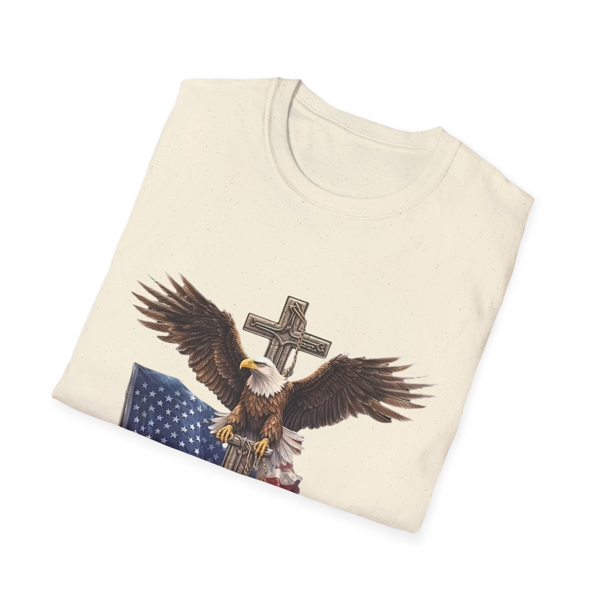 Patriotic Eagle Cross T-Shirt — American Flag Christian Tee