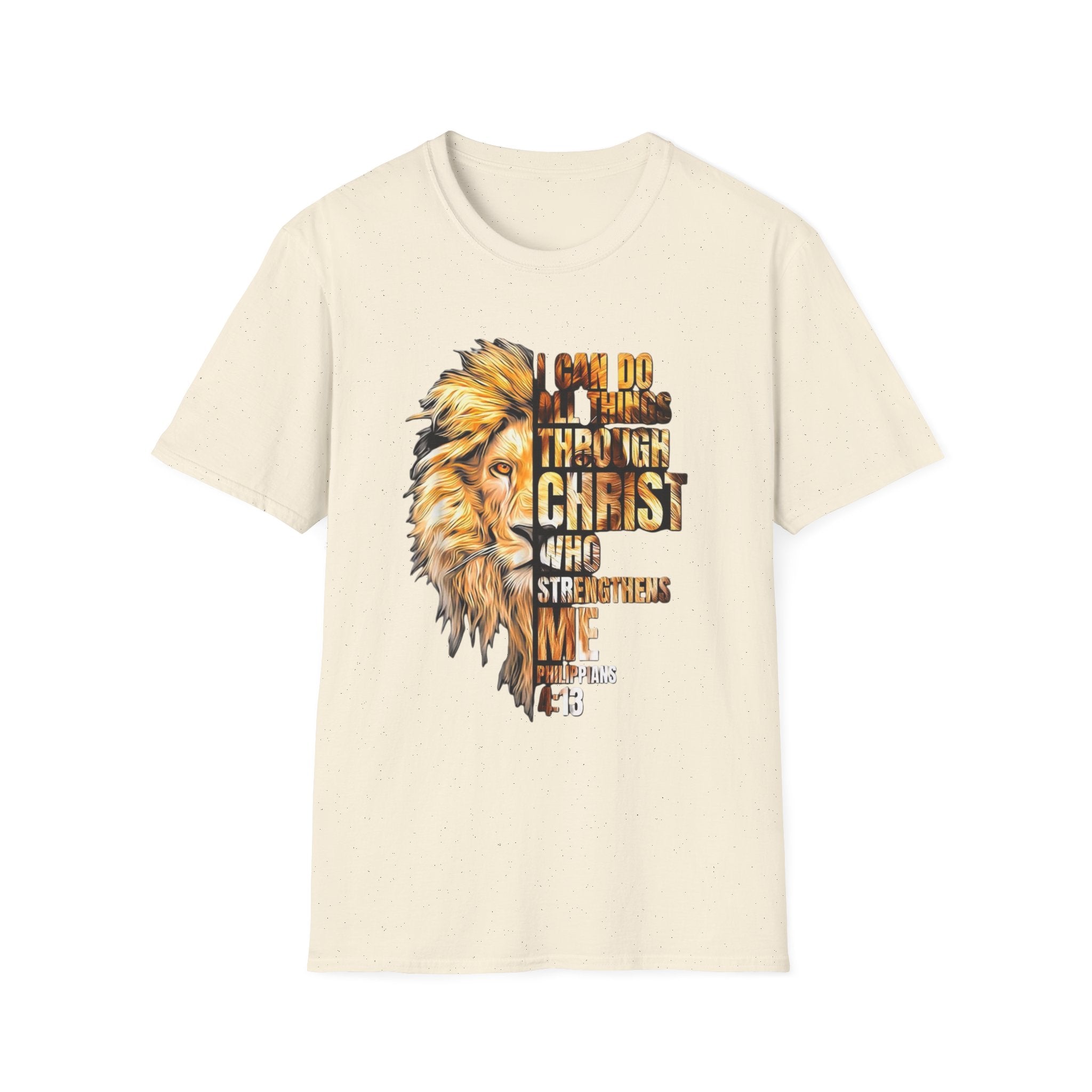 Christian Lion T-Shirt — "I Can Do All Things Through Christ Who Strengthens Me" Inspirational Tee
