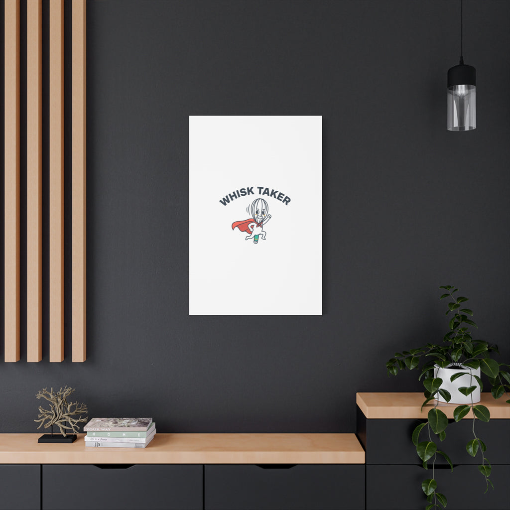 Whisk Taker Canvas, Stretched | Kitchen Pun Minimalism, cooking humor