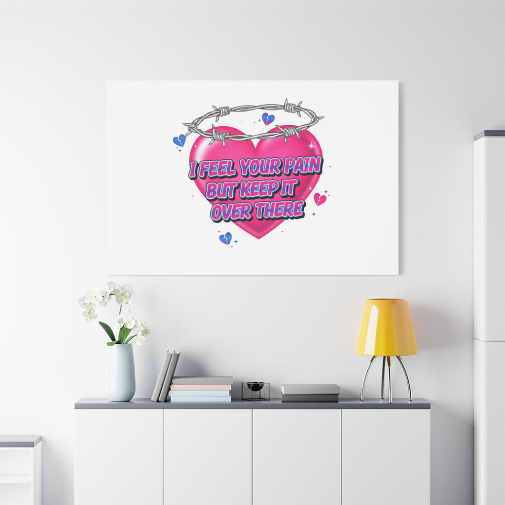 Snarky Neon Heart Airbrush Canvas | Softcore Hater, Y2K nostalgia