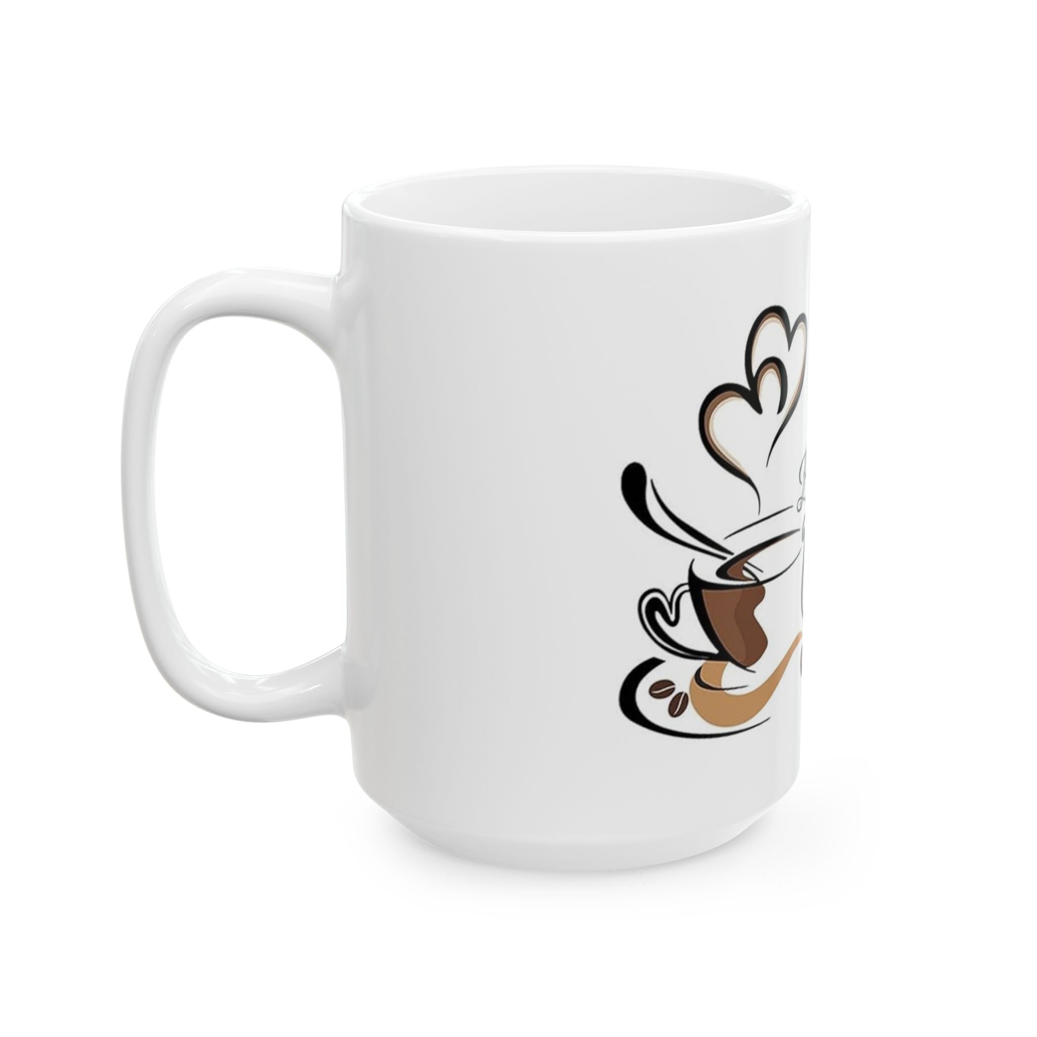 But First Coffee Ceramic Mug — 11oz & 15oz Morning Coffee Cup