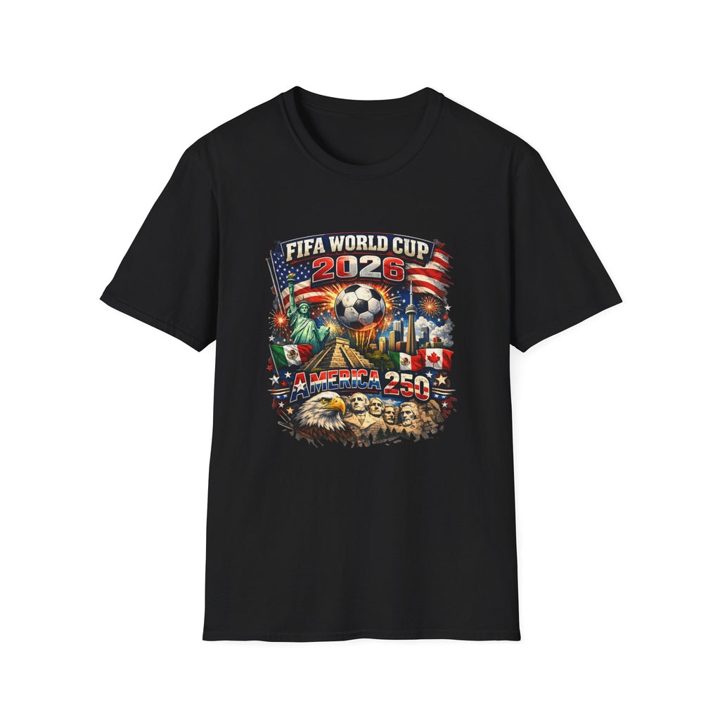 FIFA World Cup 2026 Soccer T-Shirt — USA Flag & Stadium Graphic