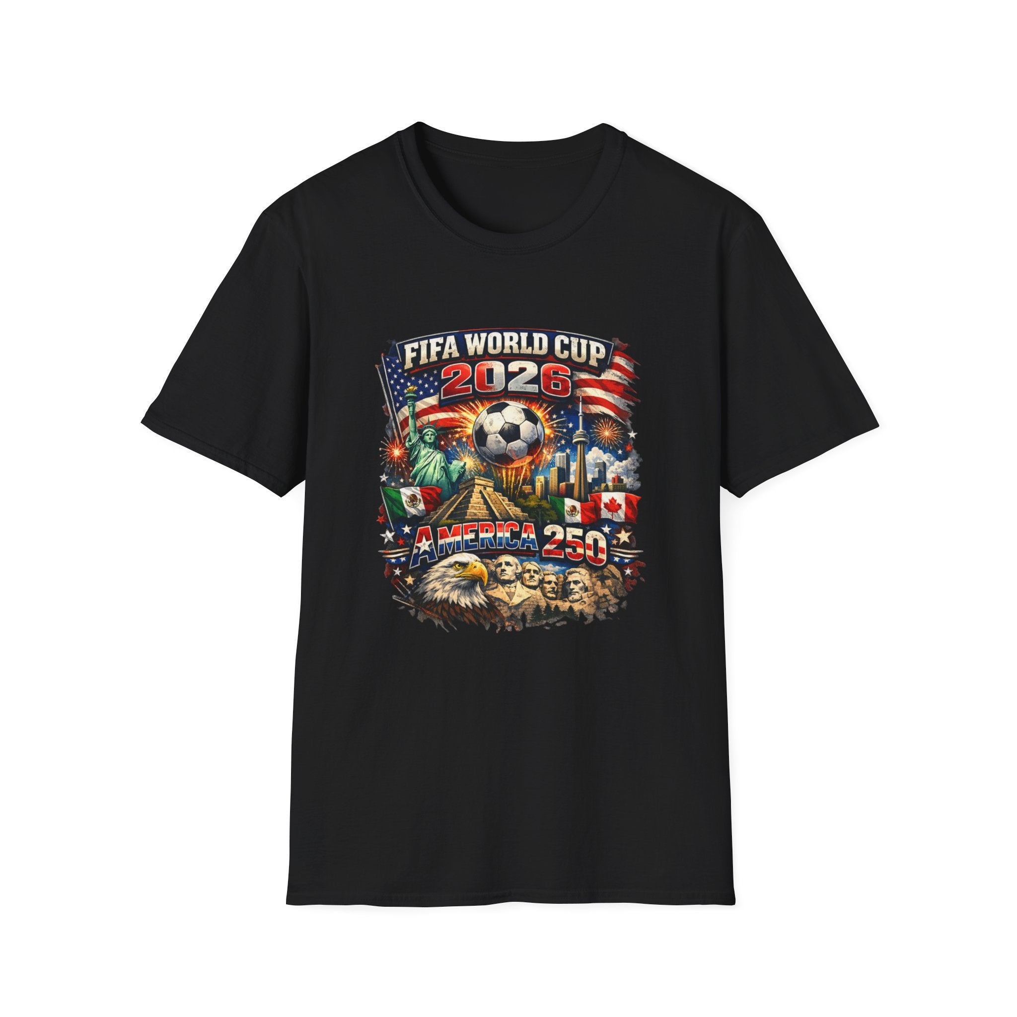 FIFA World Cup 2026 Soccer T-Shirt — USA Flag & Stadium Graphic