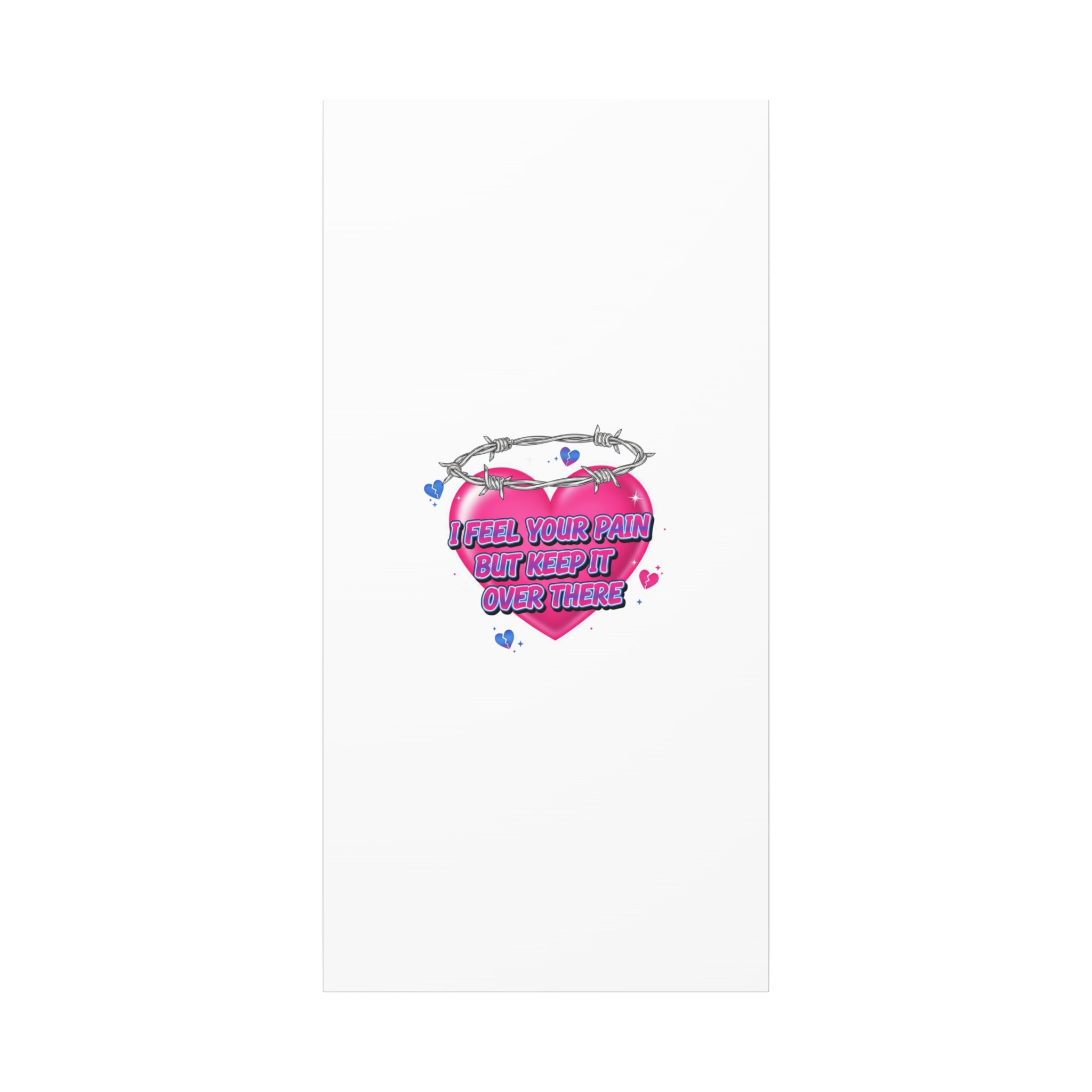 Snarky Neon Heart Airbrush Canvas | Softcore Hater, Y2K nostalgia