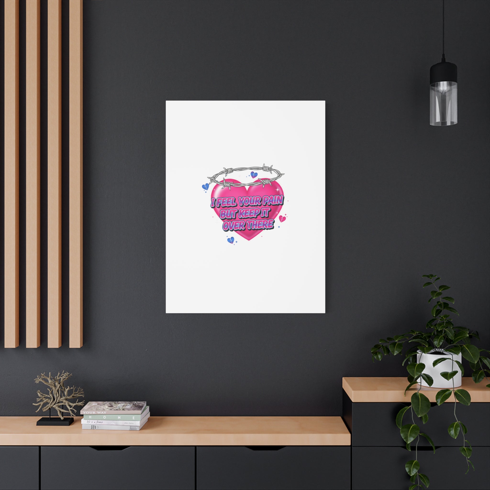 Snarky Neon Heart Airbrush Canvas | Softcore Hater, Y2K nostalgia