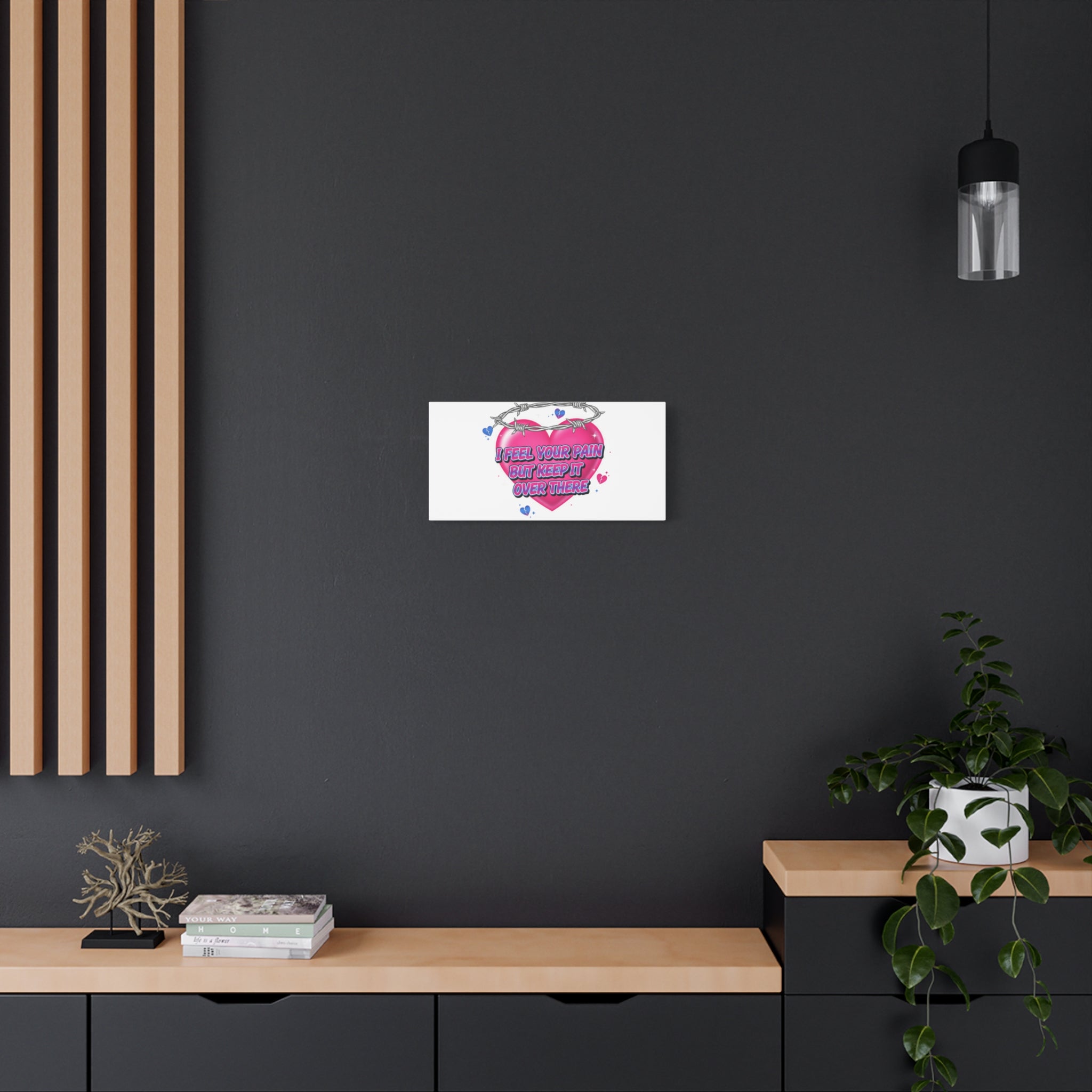 Snarky Neon Heart Airbrush Canvas | Softcore Hater, Y2K nostalgia