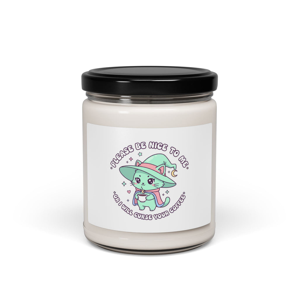 Cute Menacing Kawaii Witch Candle, Soy 9oz | Soft Threat pastel sass