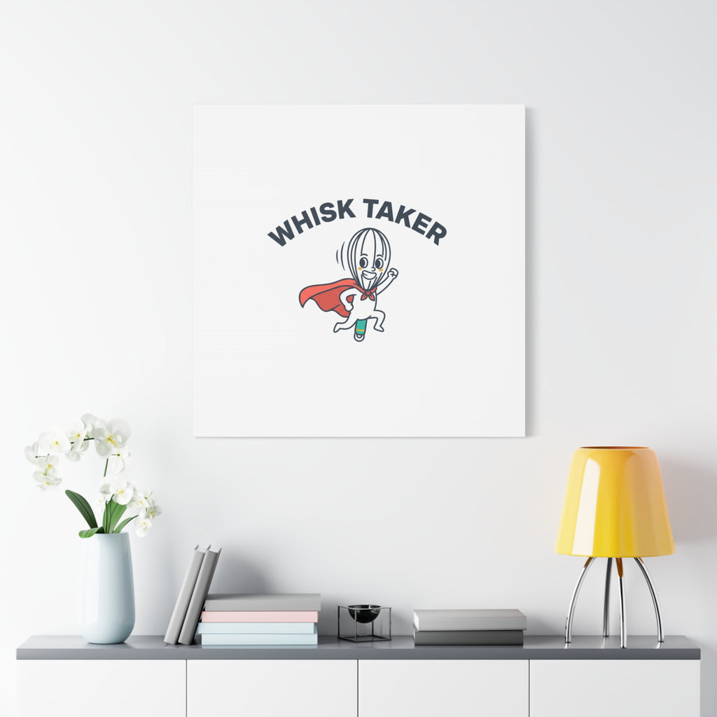 Whisk Taker Canvas, Stretched | Kitchen Pun Minimalism, cooking humor