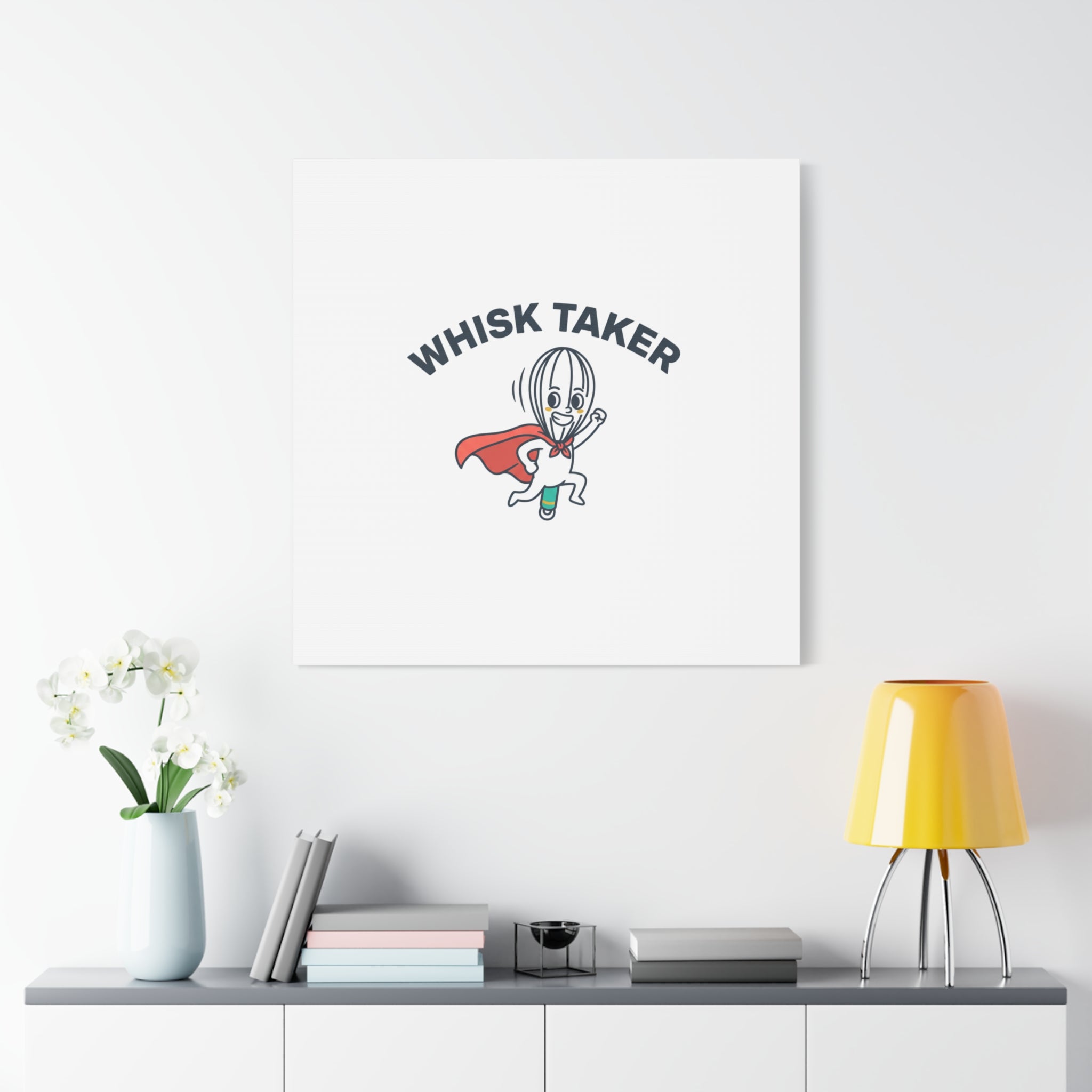 Whisk Taker Canvas, Stretched | Kitchen Pun Minimalism, cooking humor