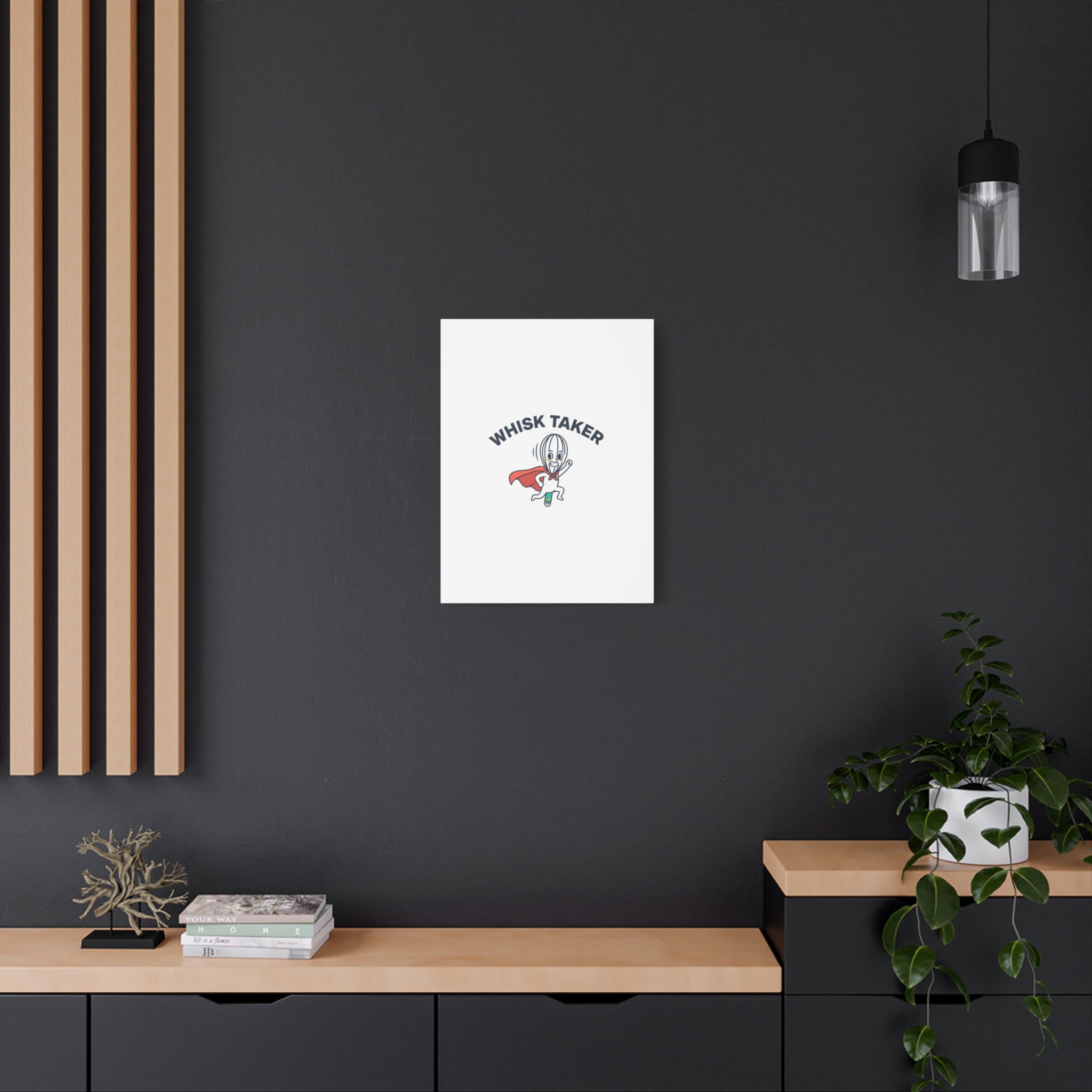Whisk Taker Canvas, Stretched | Kitchen Pun Minimalism, cooking humor