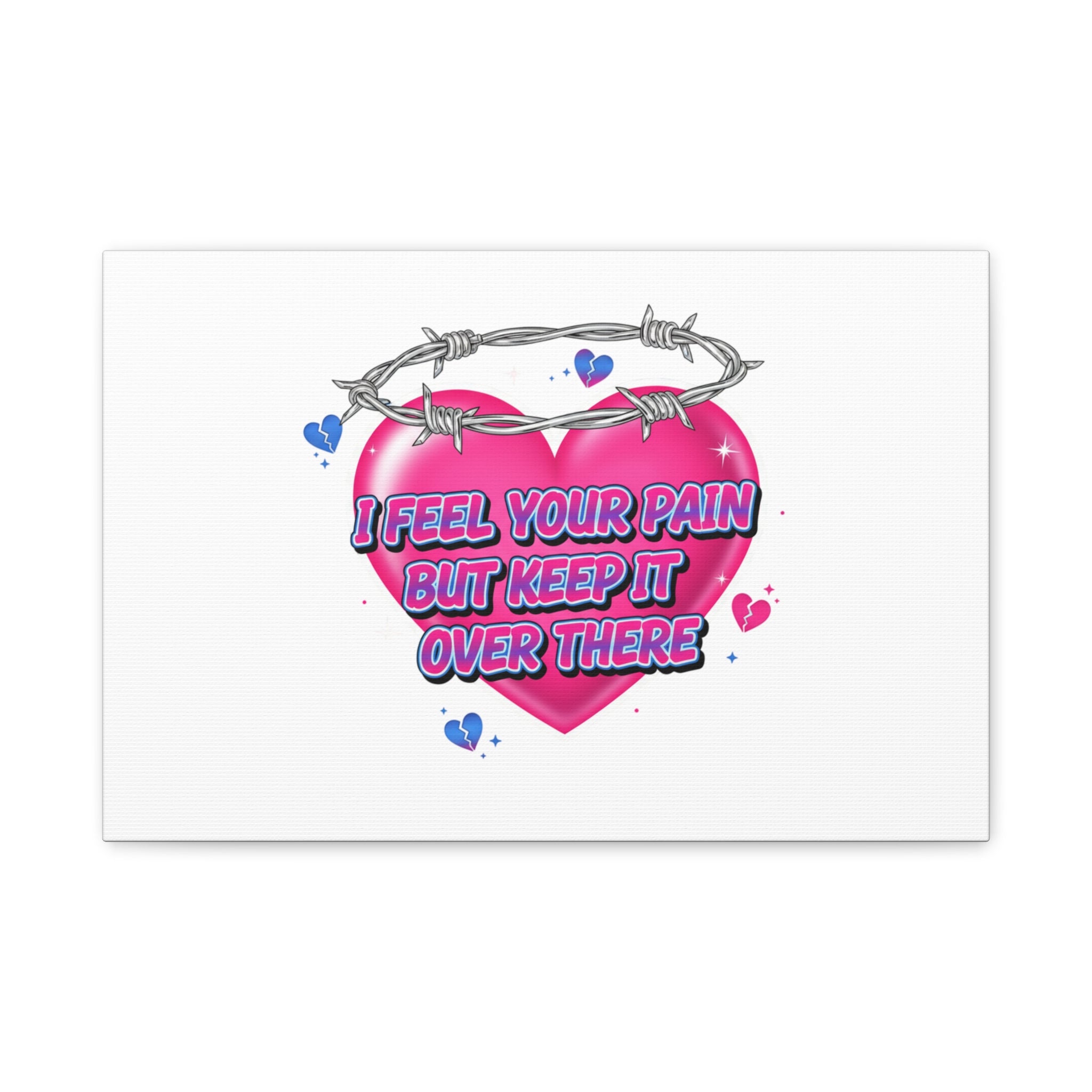 Snarky Neon Heart Airbrush Canvas | Softcore Hater, Y2K nostalgia