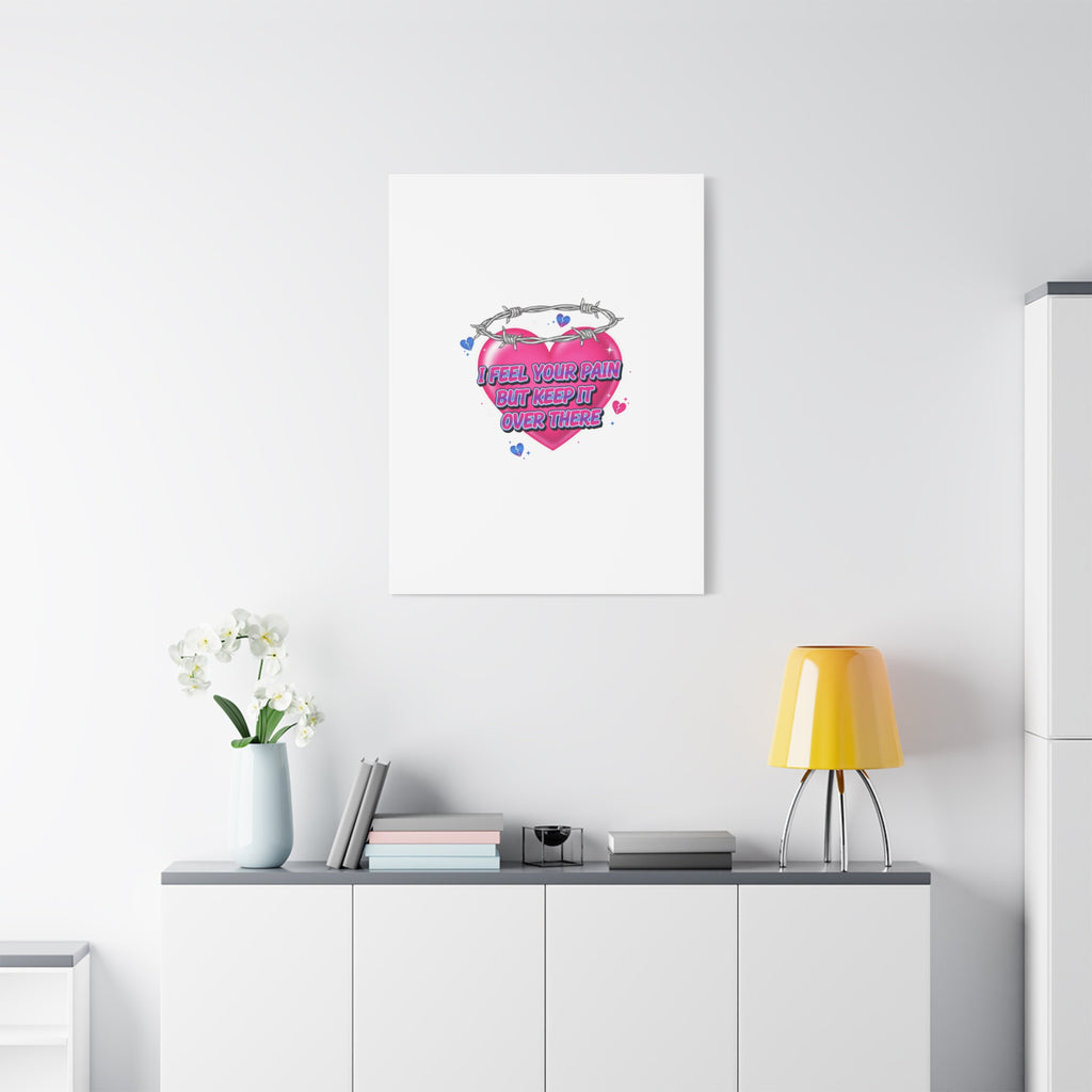 Snarky Neon Heart Airbrush Canvas | Softcore Hater, Y2K nostalgia
