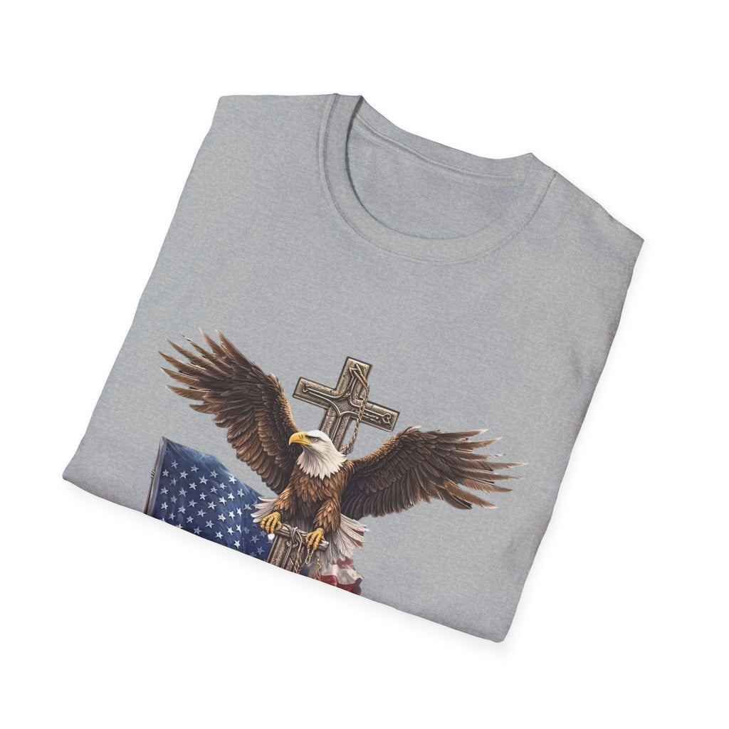 Patriotic Eagle Cross T-Shirt — American Flag Christian Tee