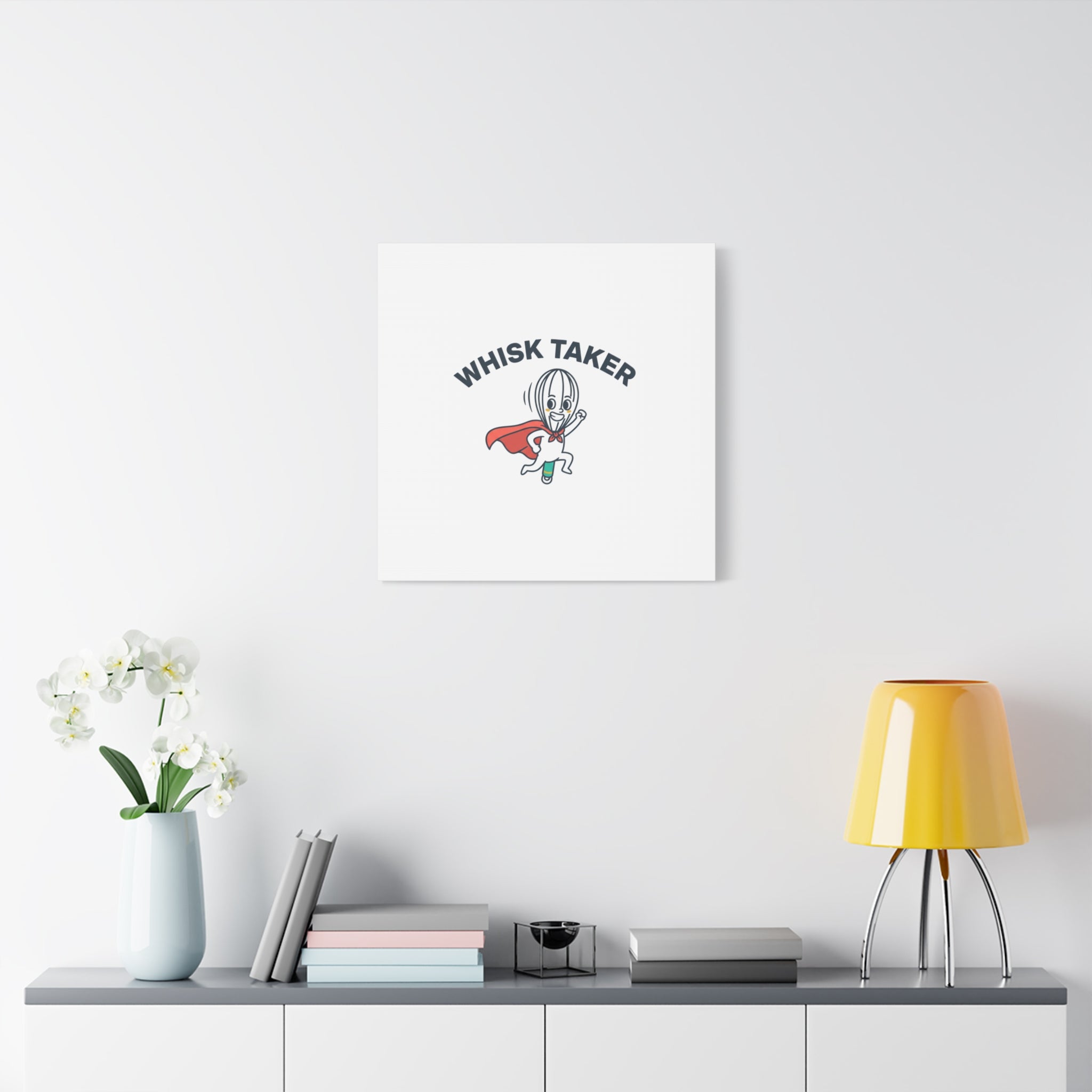 Whisk Taker Canvas, Stretched | Kitchen Pun Minimalism, cooking humor