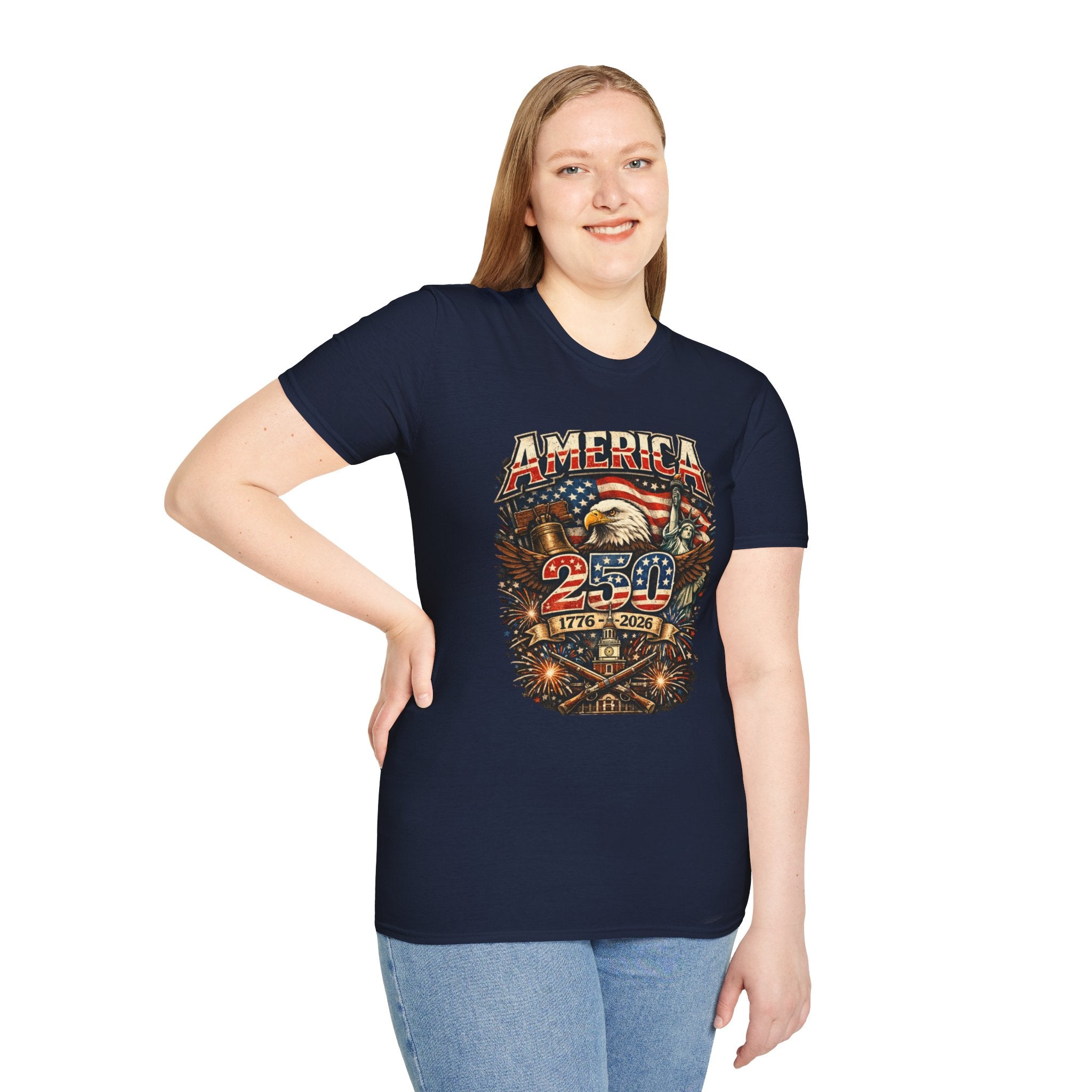 America 250 Eagle Flag T-Shirt — 1776–2026 Patriotic Anniversary Tee